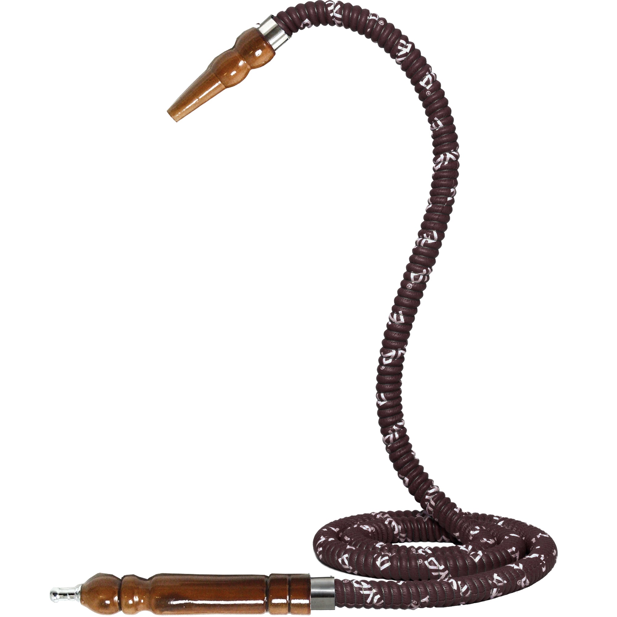 Brown Metal Tip Thick Hookah Hose #color_Brown