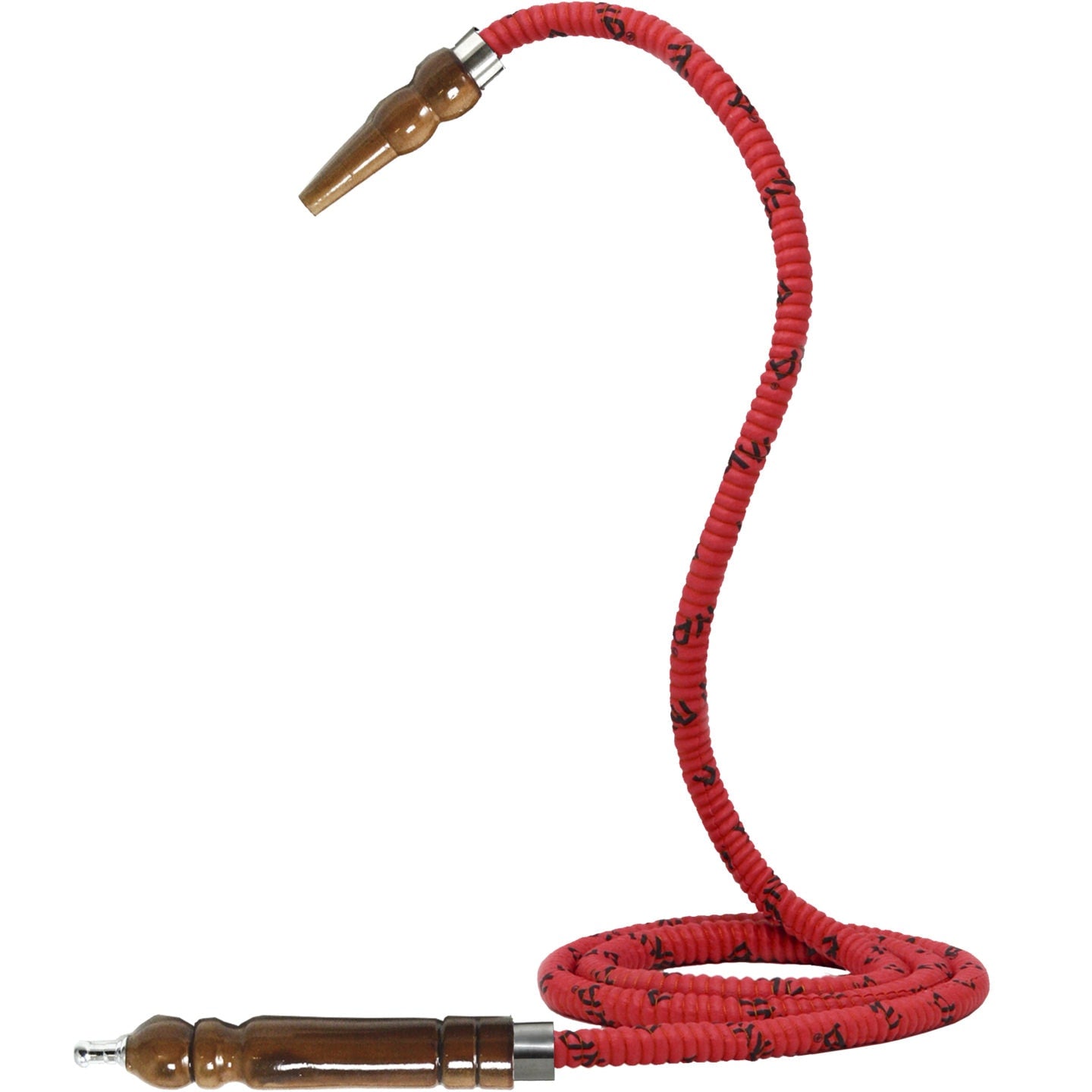 Red Metal Tip Thick Hookah Hose #color_Red