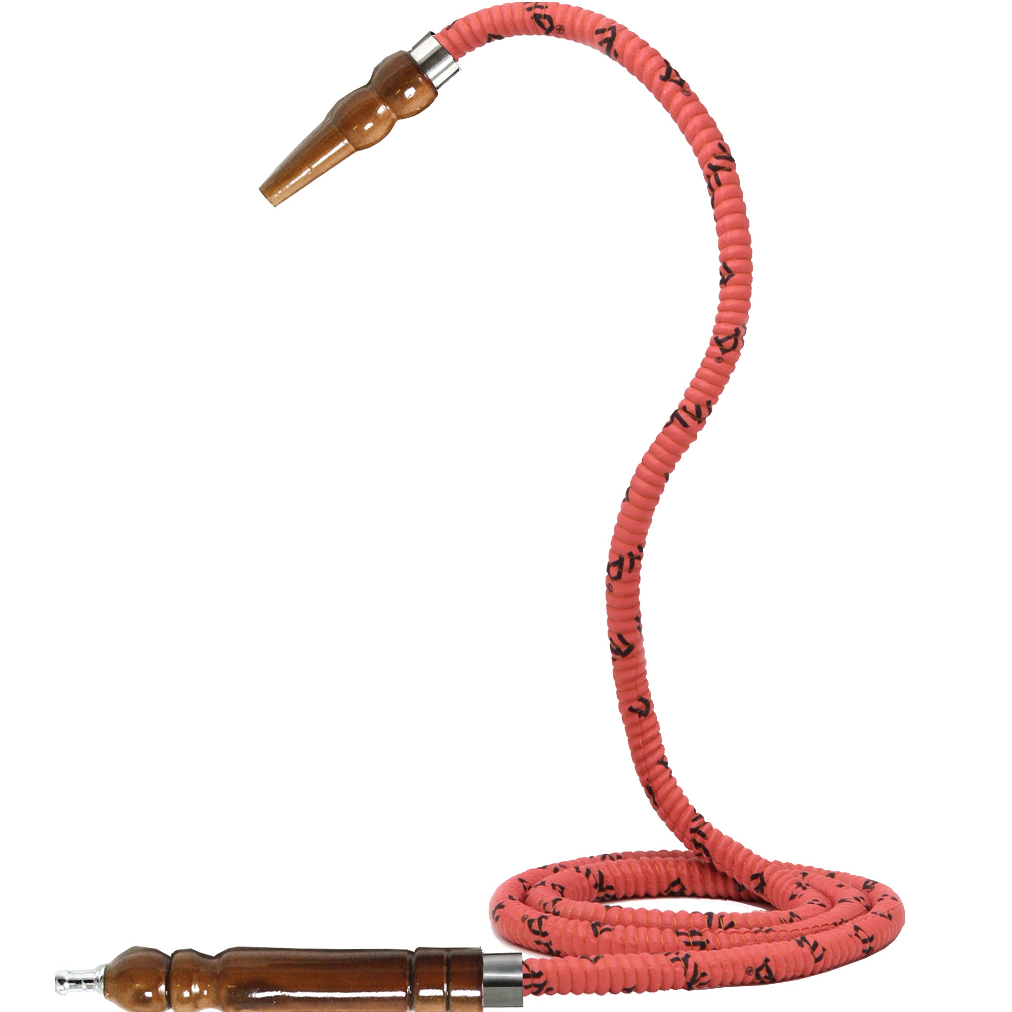 Pink Metal Tip Thick Hookah Hose #color_Pink