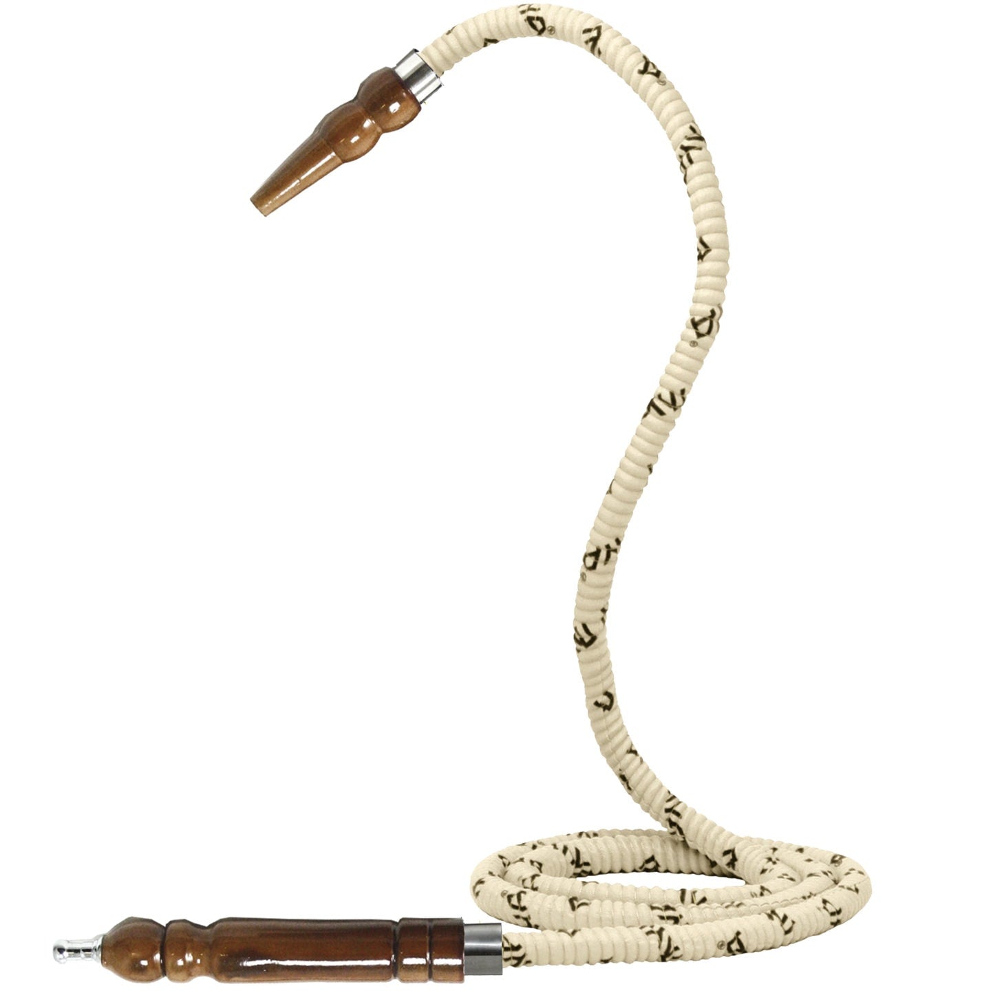 Off White Metal Tip Thick Hookah Hose #color_Off White