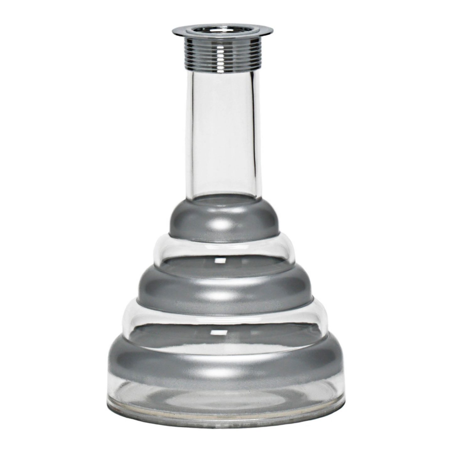 Acrylic Hookah Base with Silver horizontal stripes #Color_Silver
