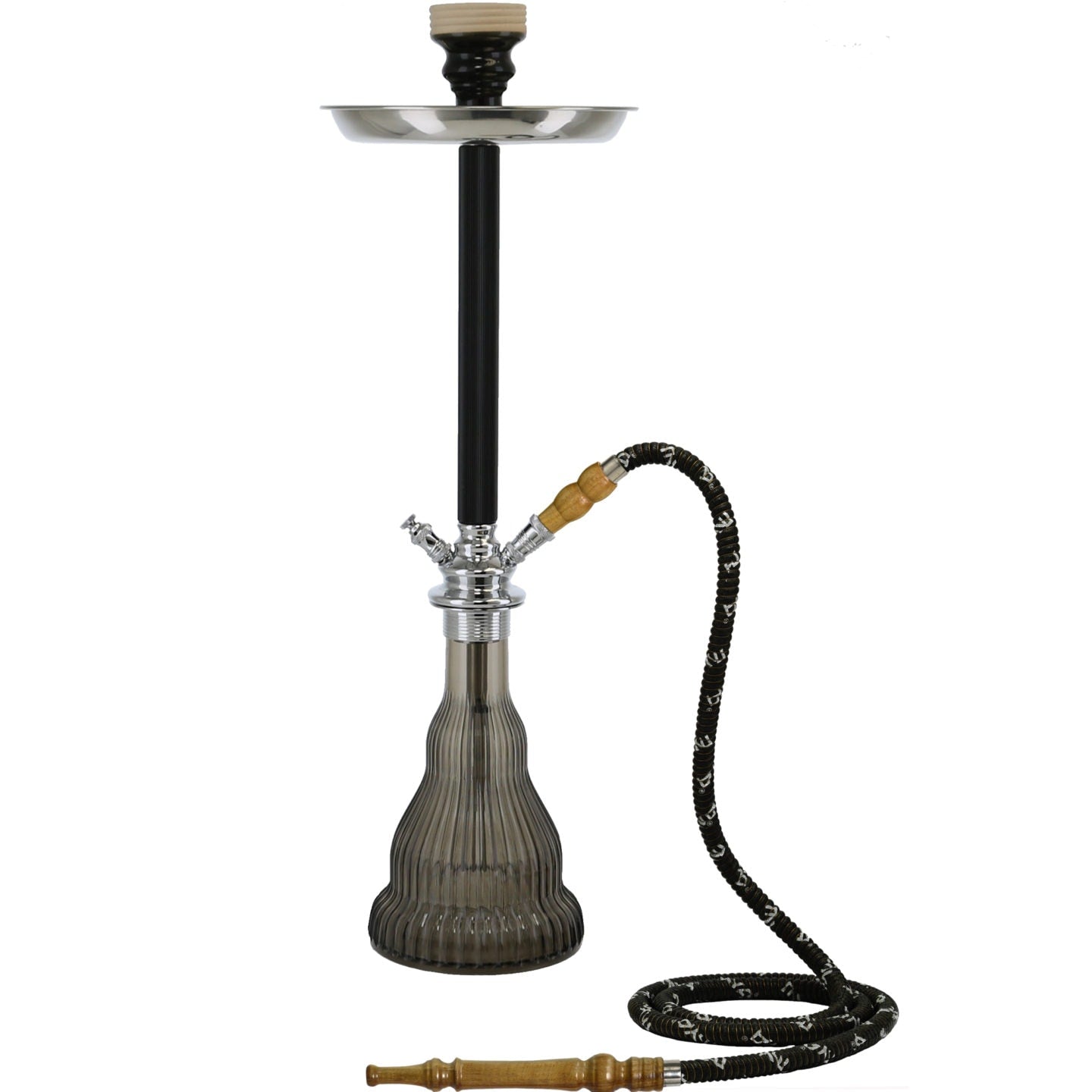 Grey Acrylic II with Black Stem Hookah #color_Black