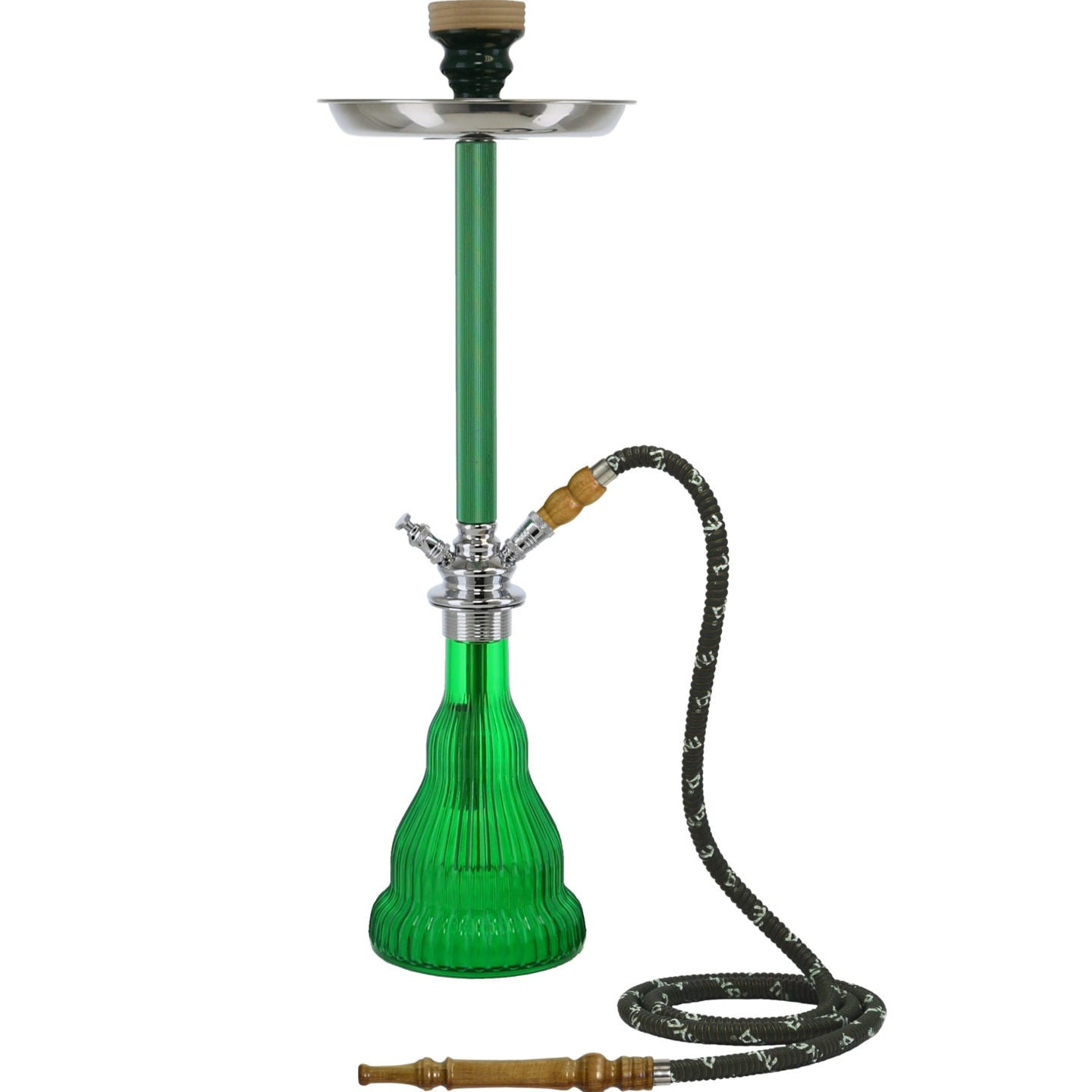 Green Acrylic II with Green Stem Hookah #color_Green