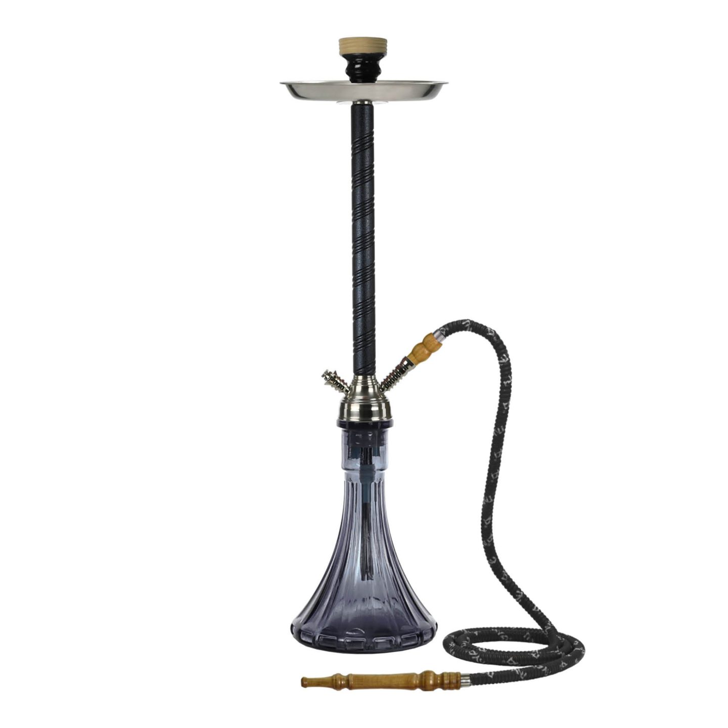 Black Stem and Grey Glass ALTO 120X Hookah #color_Grey