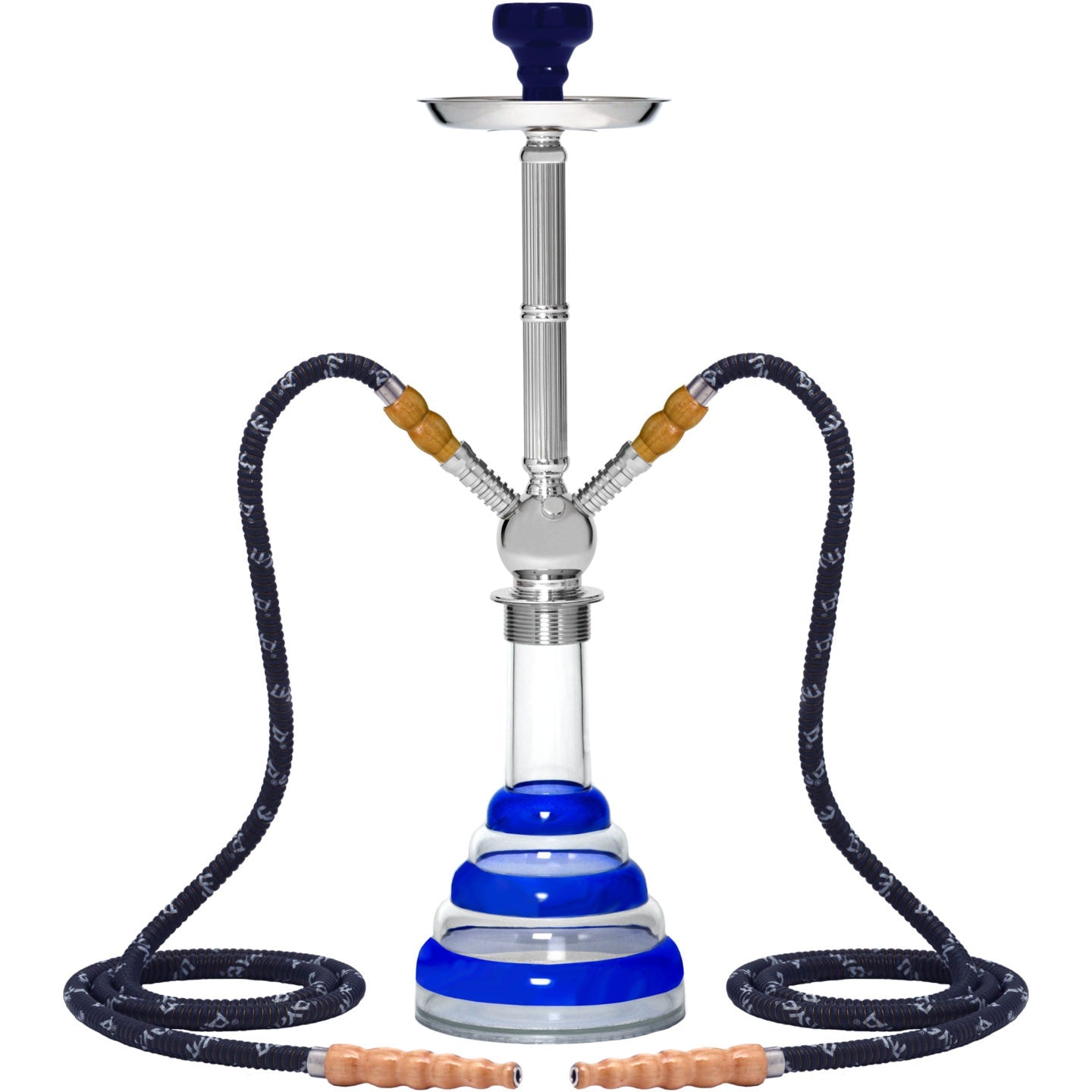 Blue Acrylic 2 Hose Hookah #color_Blue