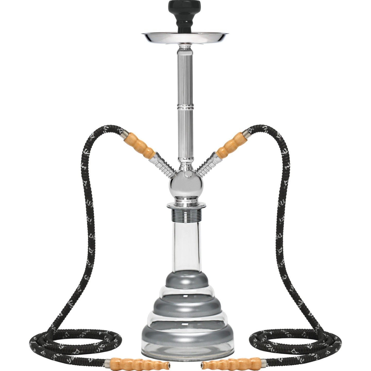 Silver Acrylic 2 Hose Hookah #color_Silver