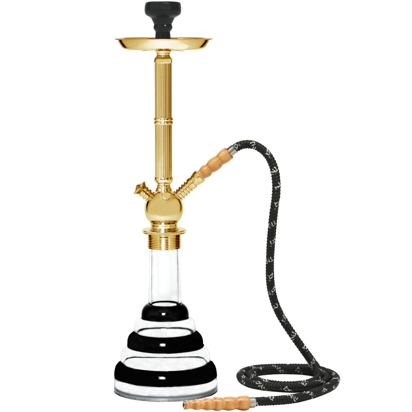 Black Acrylic Gold Hookah #color_Black