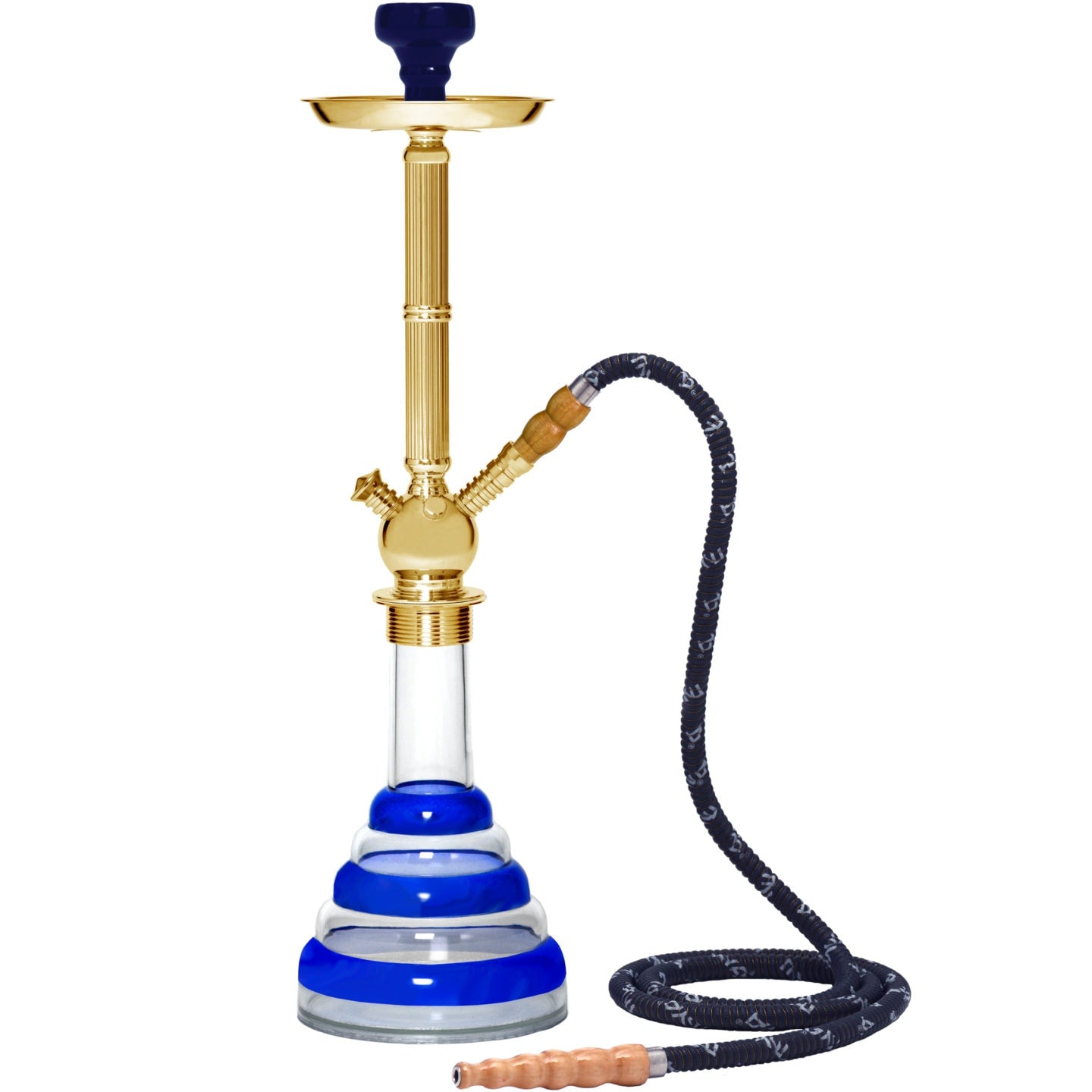 Blue Acrylic Gold Hookah #color_Blue