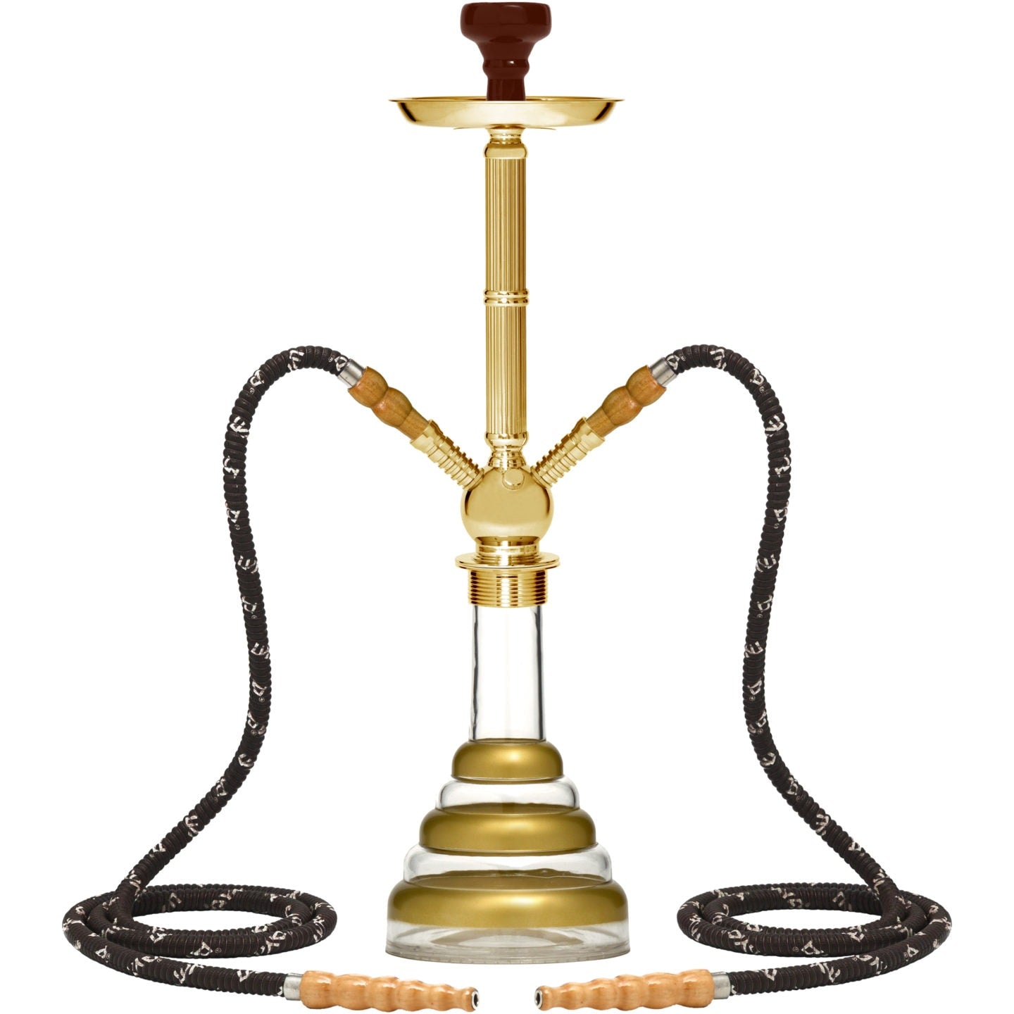 Gold Acrylic 2 Hose Gold Hookah #color_Gold