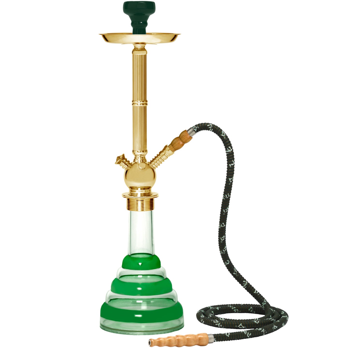 Green Acrylic Gold Hookah #color_Green