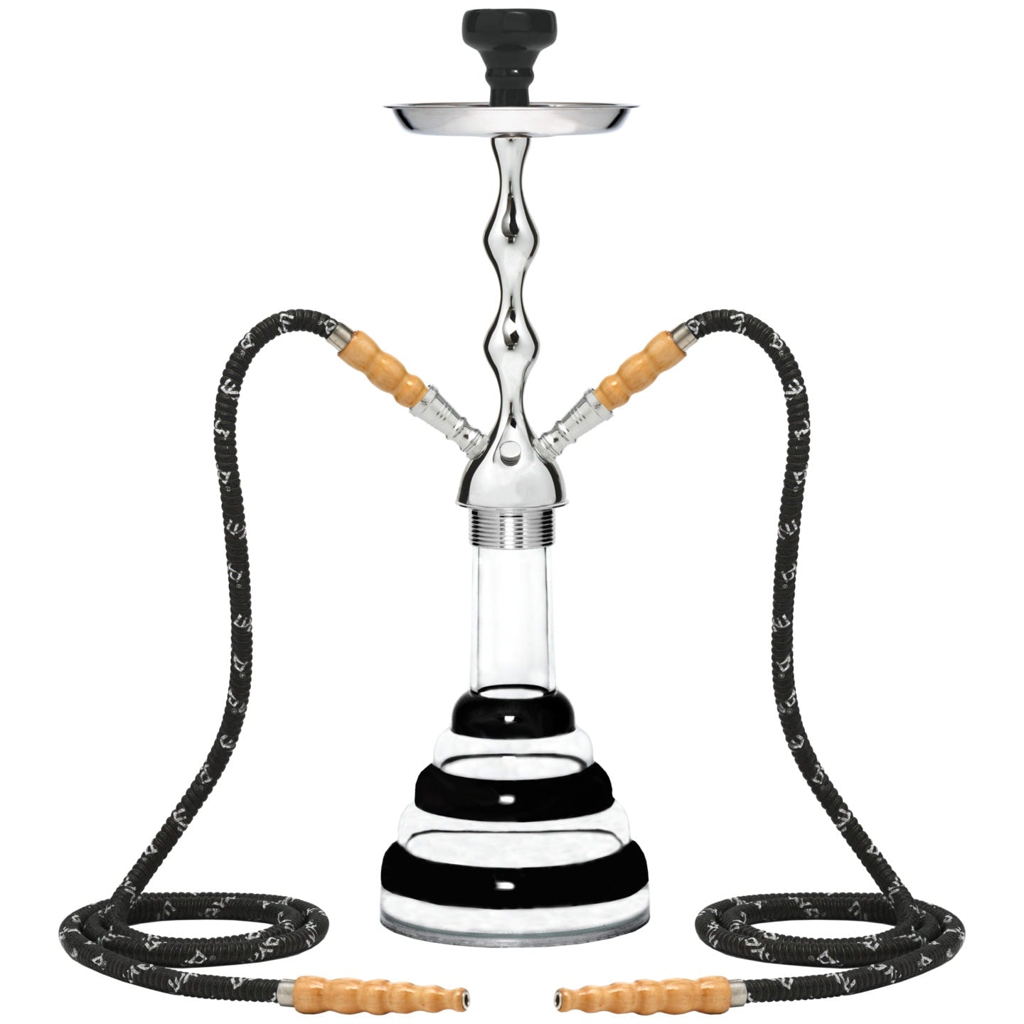 Black Acrylic 2 Hose Hookah #color_Black