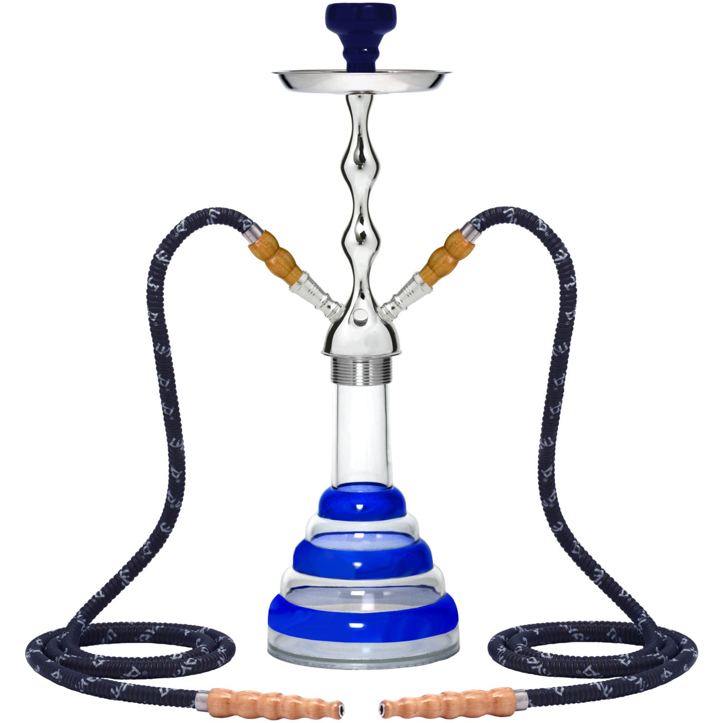 Blue Acrylic 2 Hose Hookah #color_Blue
