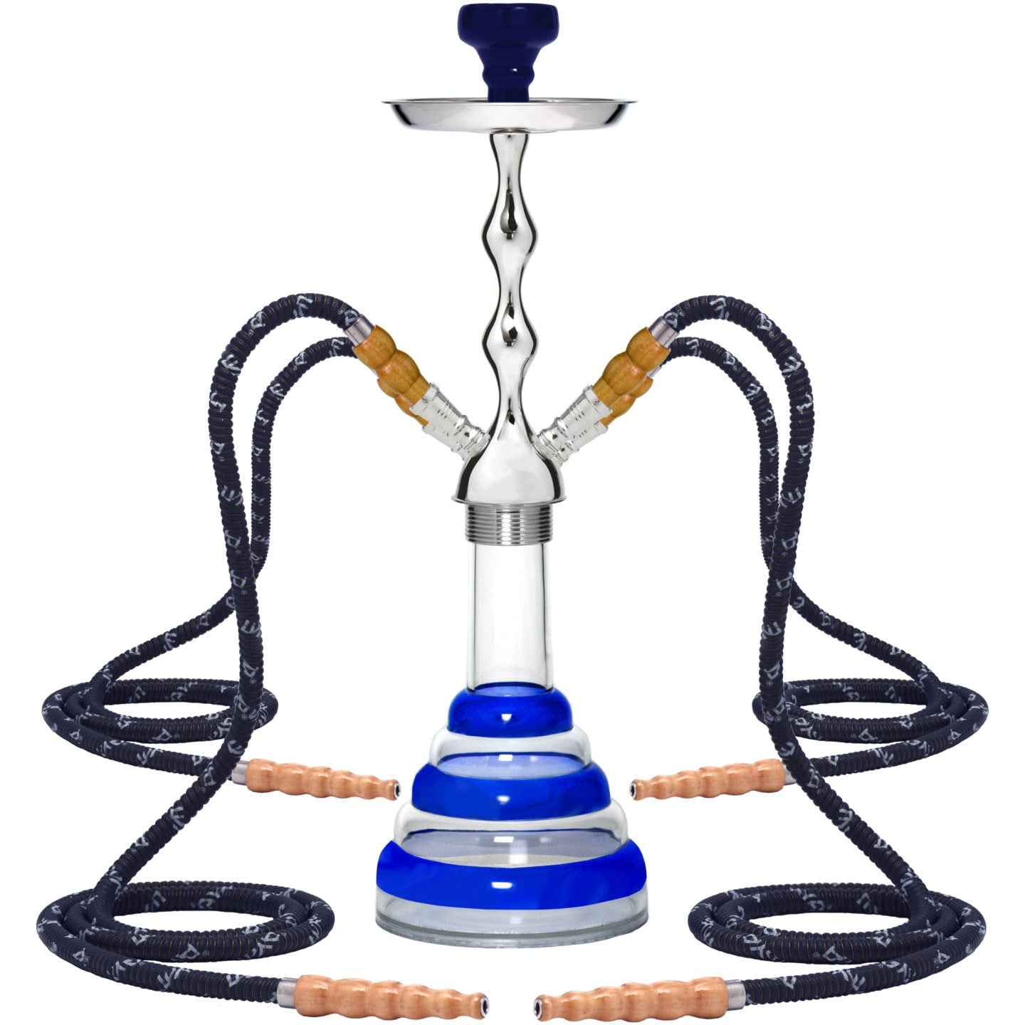 Blue Acrylic 4 Hose Hookah #color_Blue