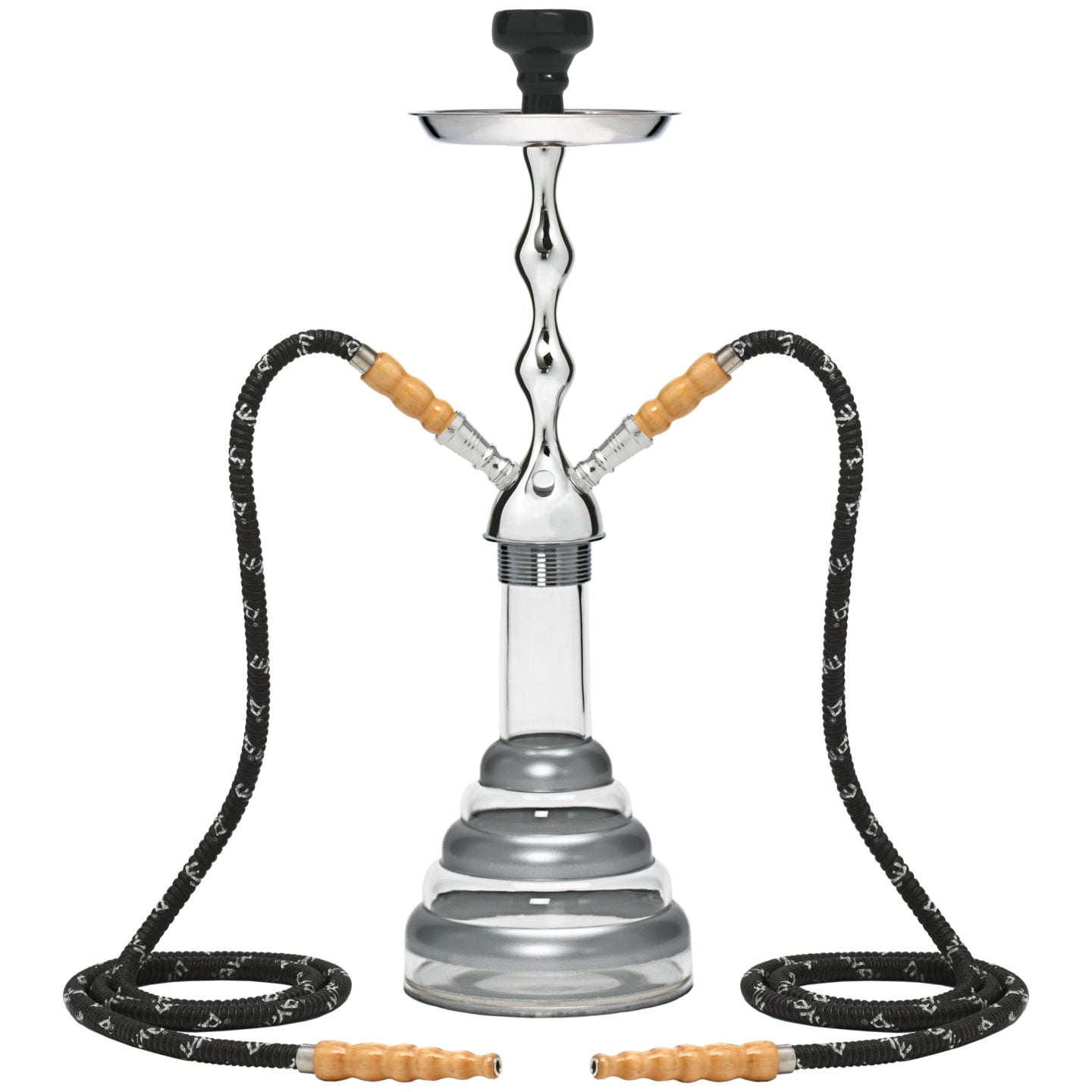 Silver Acrylic 2 Hose Hookah #color_Silver