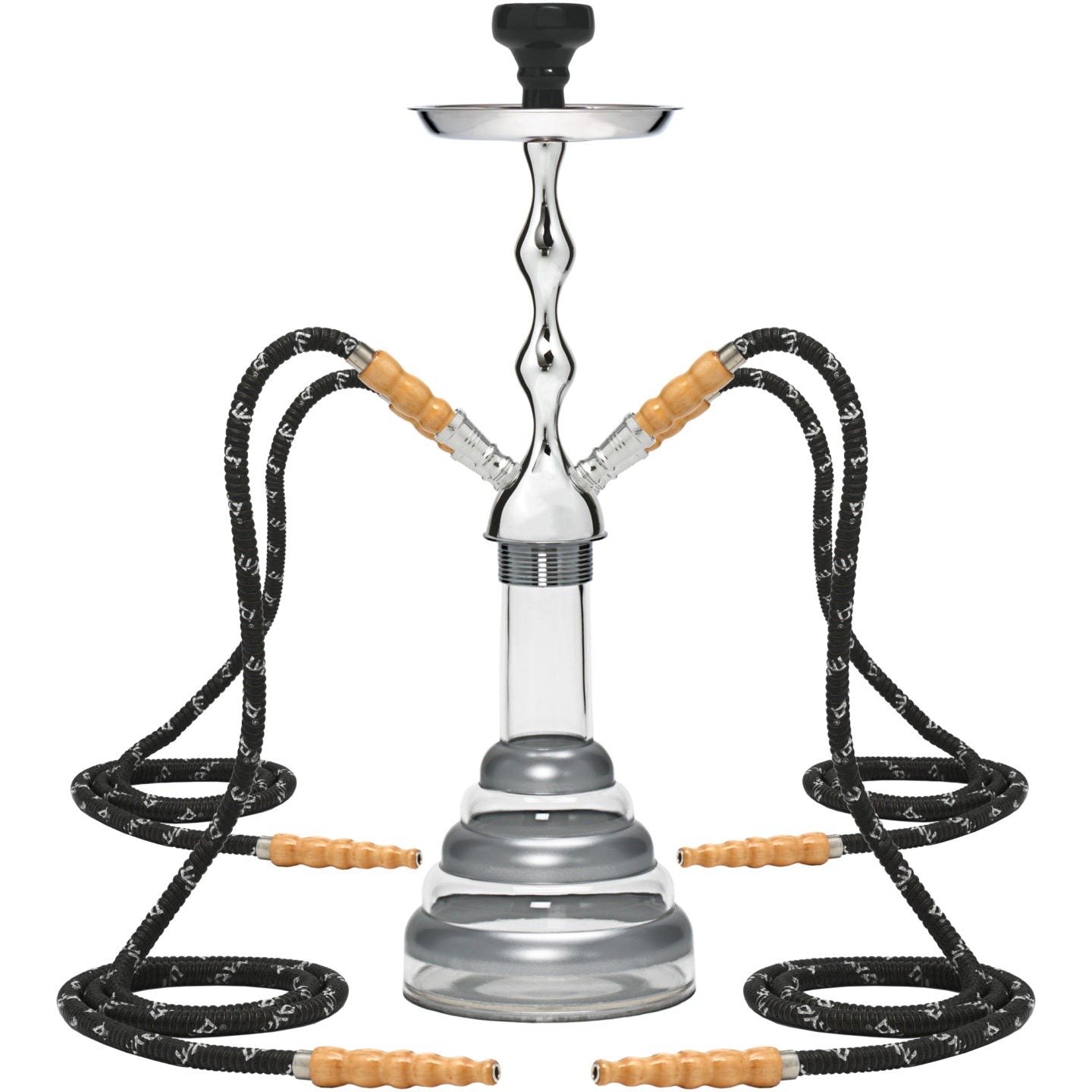 Silver Acrylic 4 Hose Hookah #color_Silver