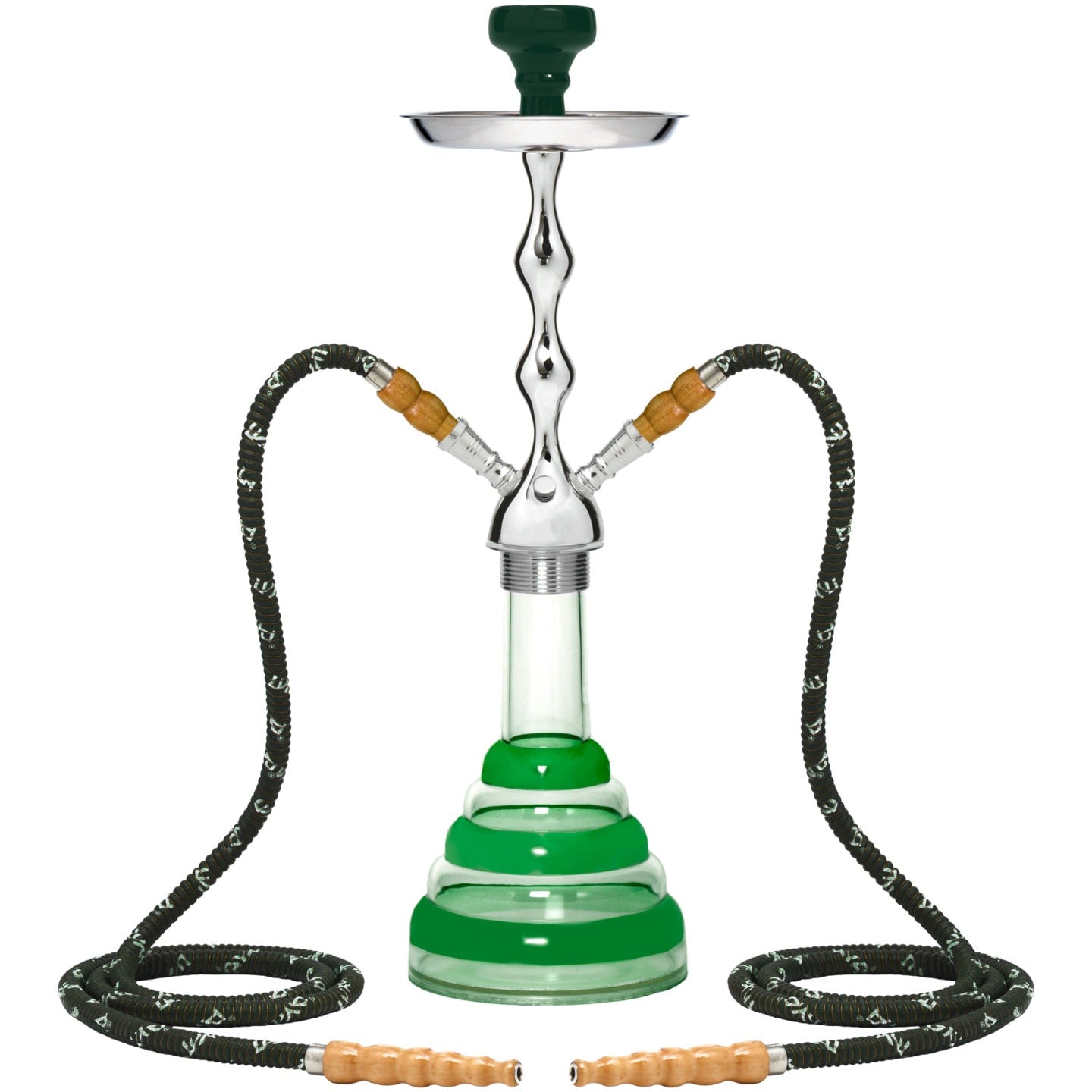 Green Acrylic 2 Hose Hookah #color_Green