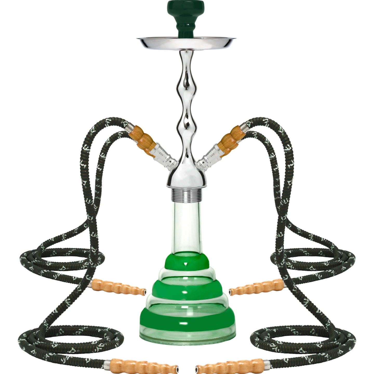 Green Acrylic 4 Hose Hookah #color_Green