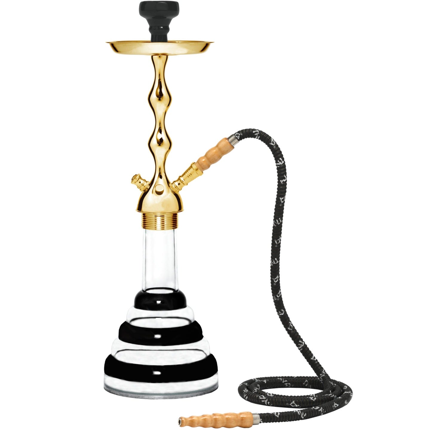 Black Acrylic Gold Hookah #color_Black
