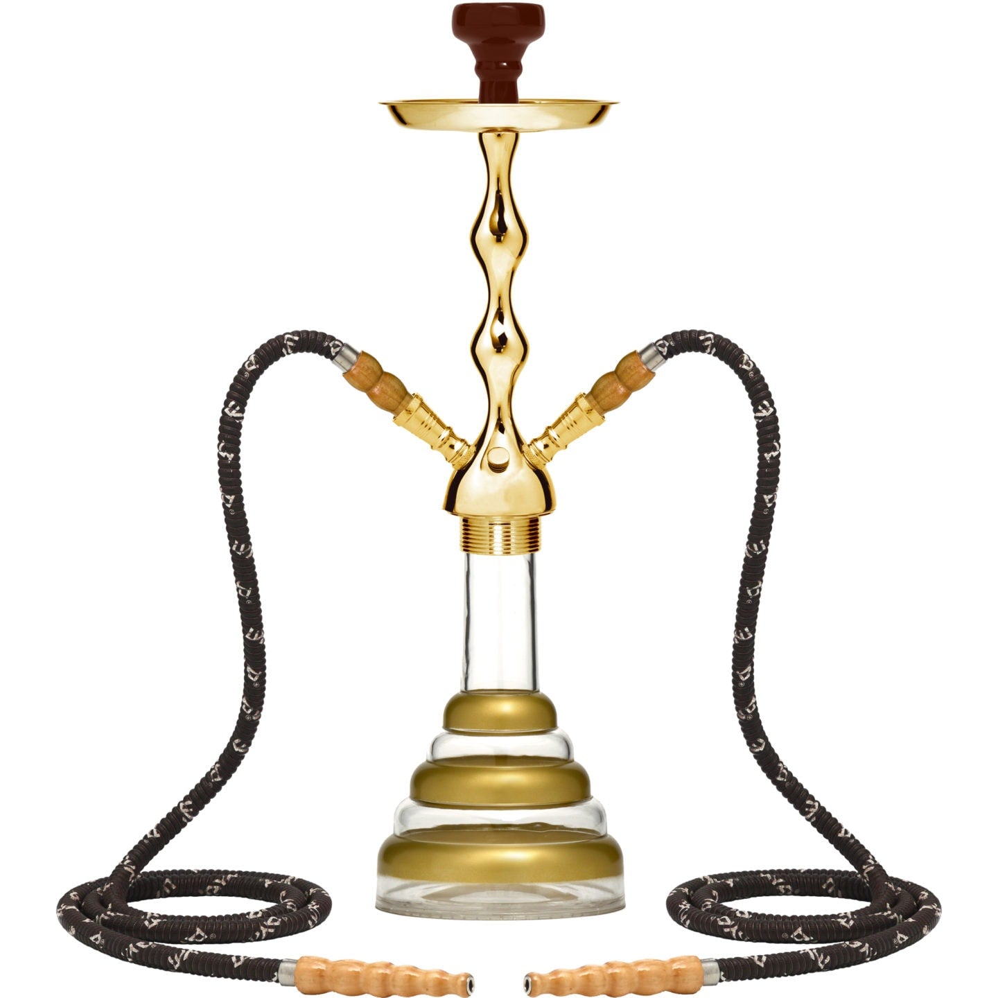 Gold Acrylic 2 Hose Gold Hookah #color_Gold