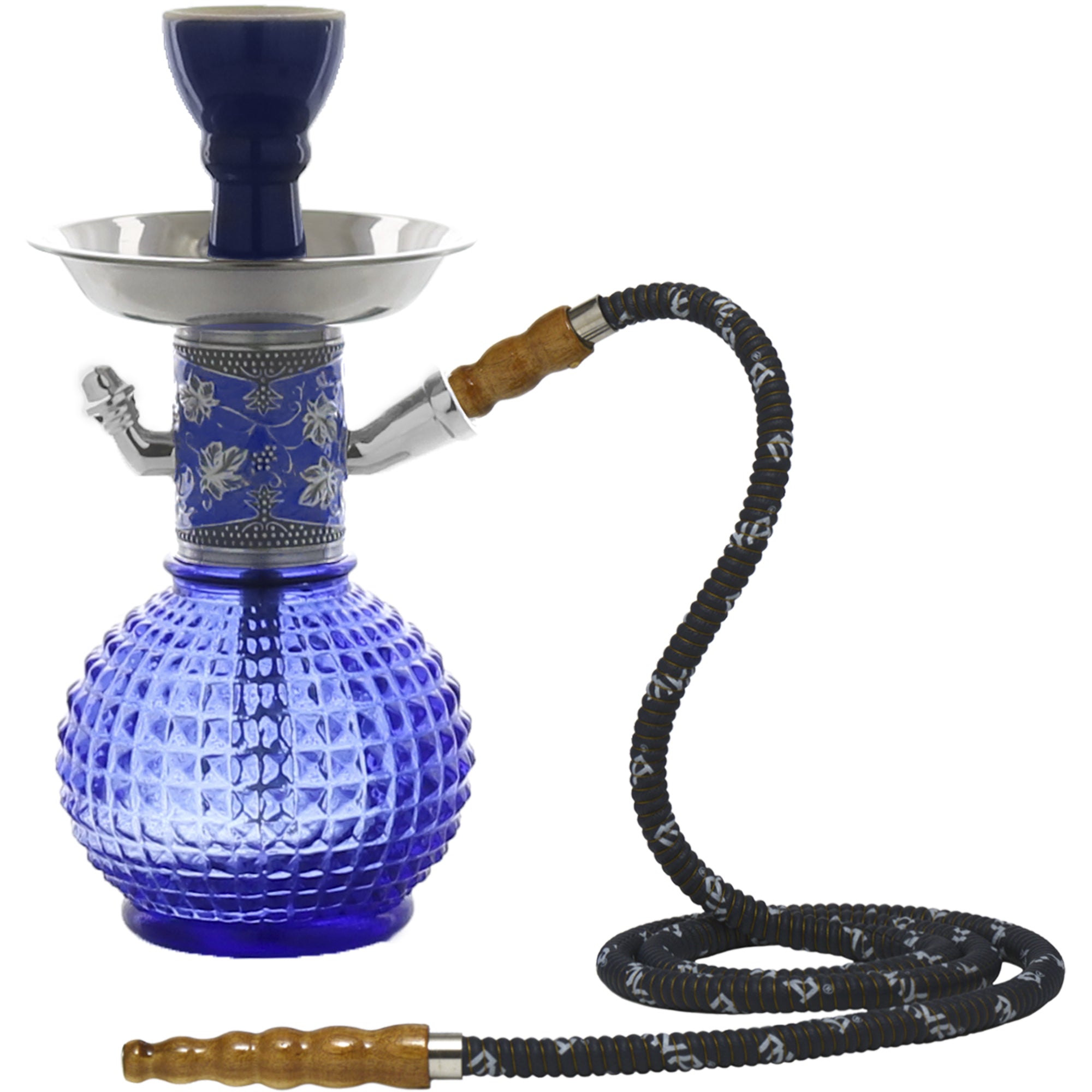 Dark Blue Bambino Silver Hookah #color_Dark Blue