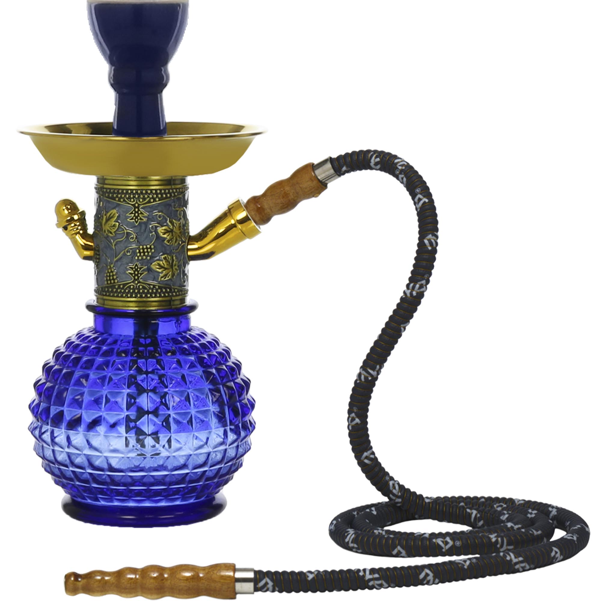 Dark Blue Bambino Gold Hookah #color_Dark Blue