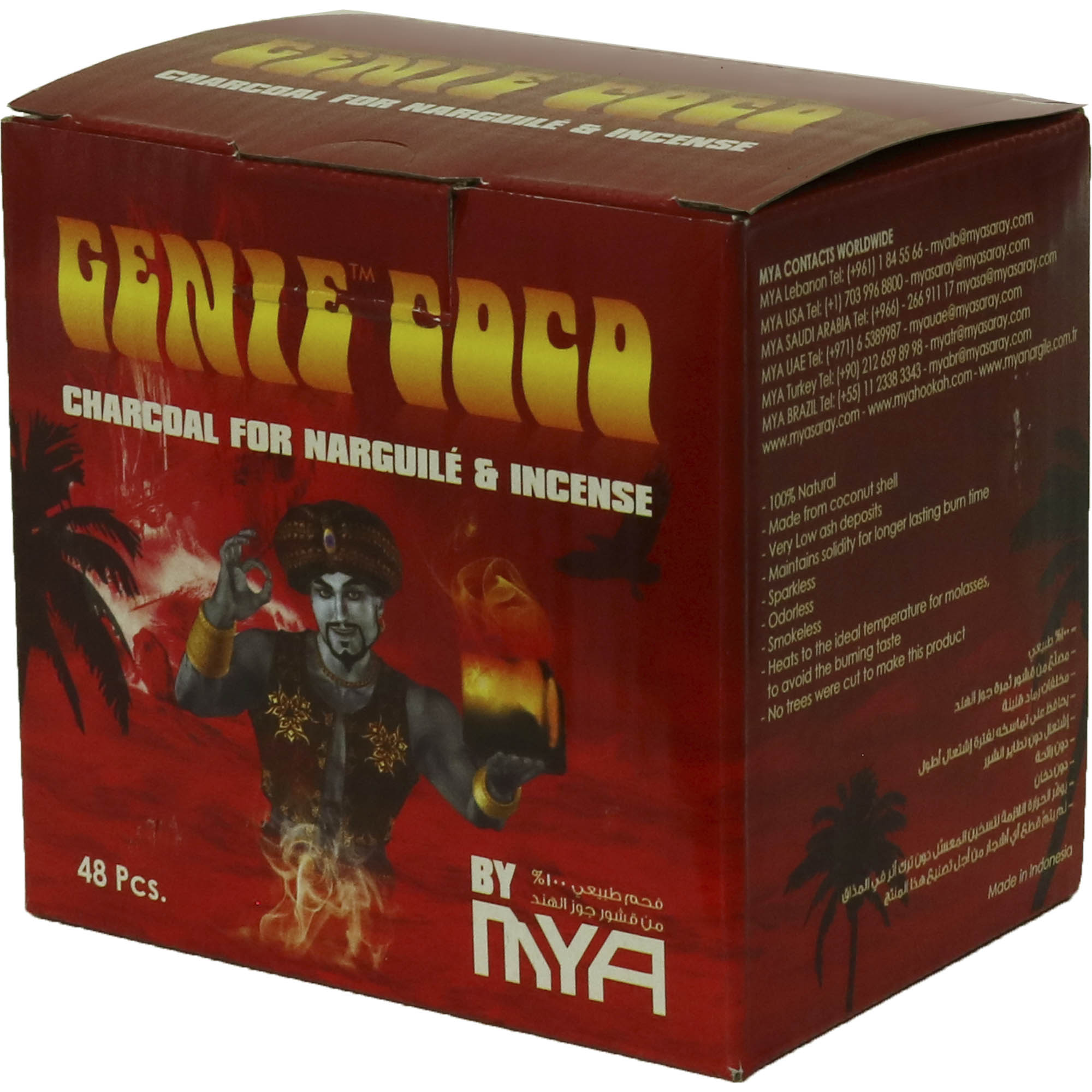 HOOKAH CHARCOAL GENIE COCO 48 pieced