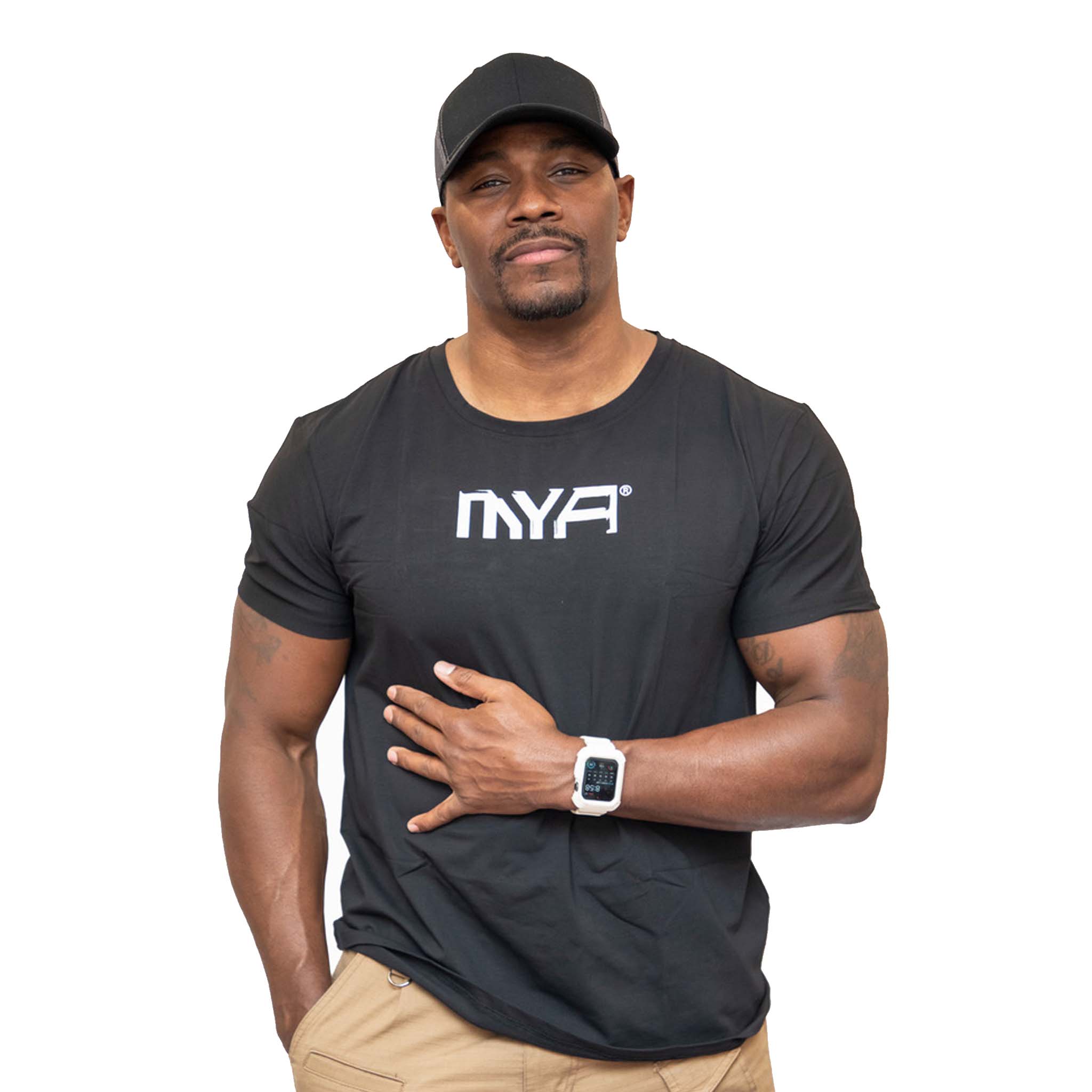 Black T-Shirt with White MYA Logo