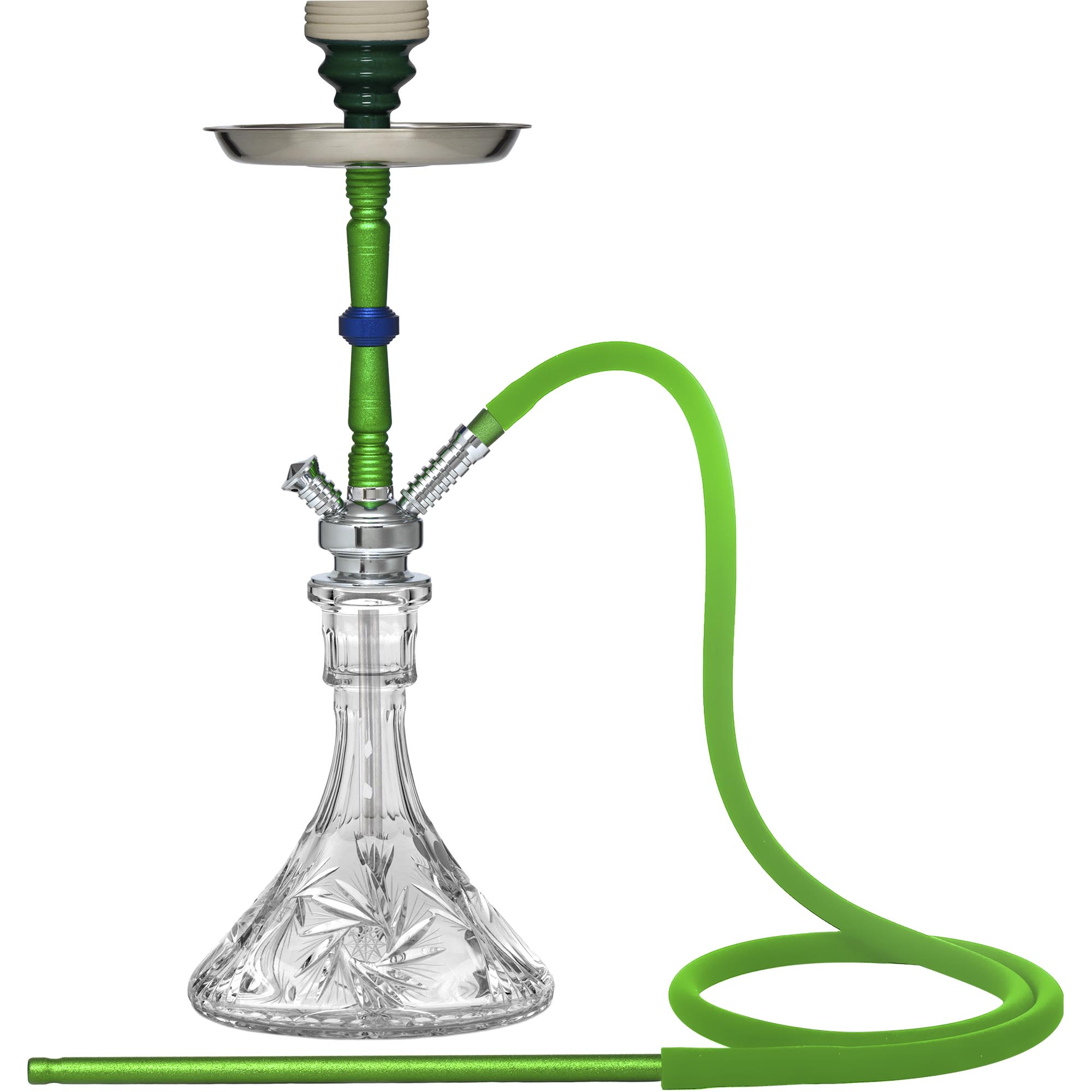 Green Crystal Silver Hookah #color_Green