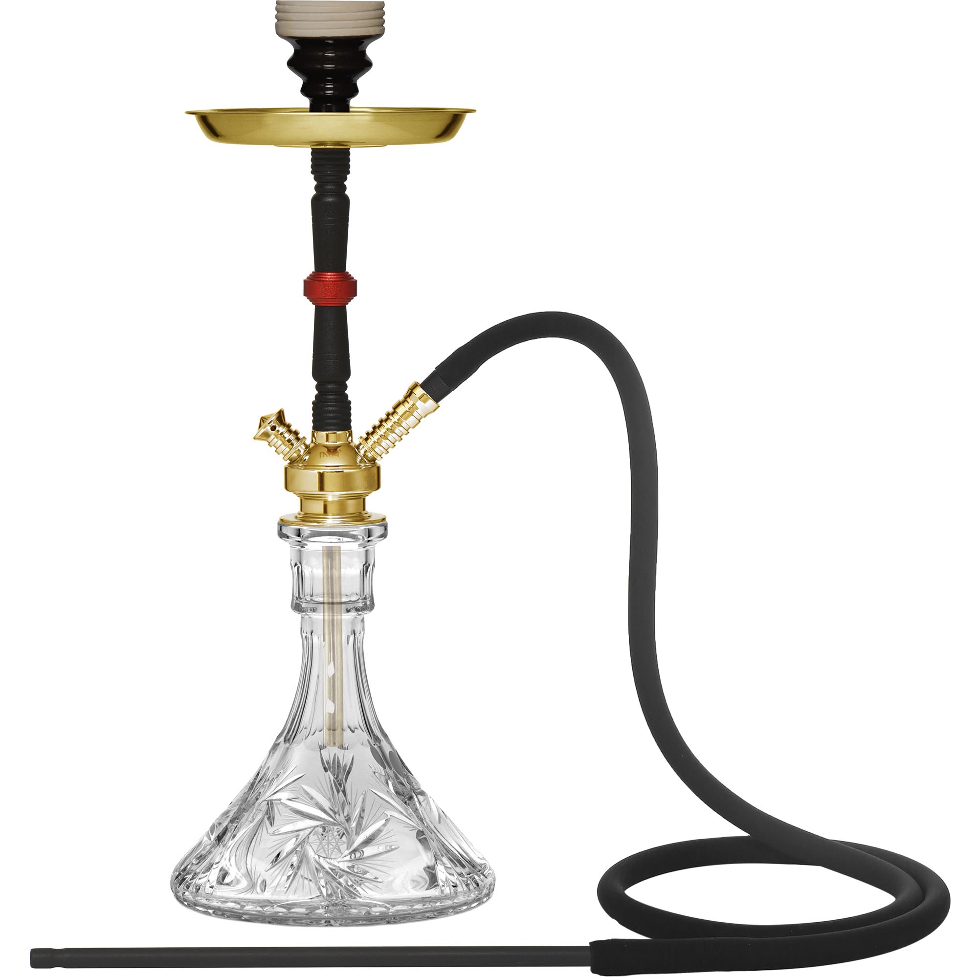 Black Crystal Gold Hookah #color_Black