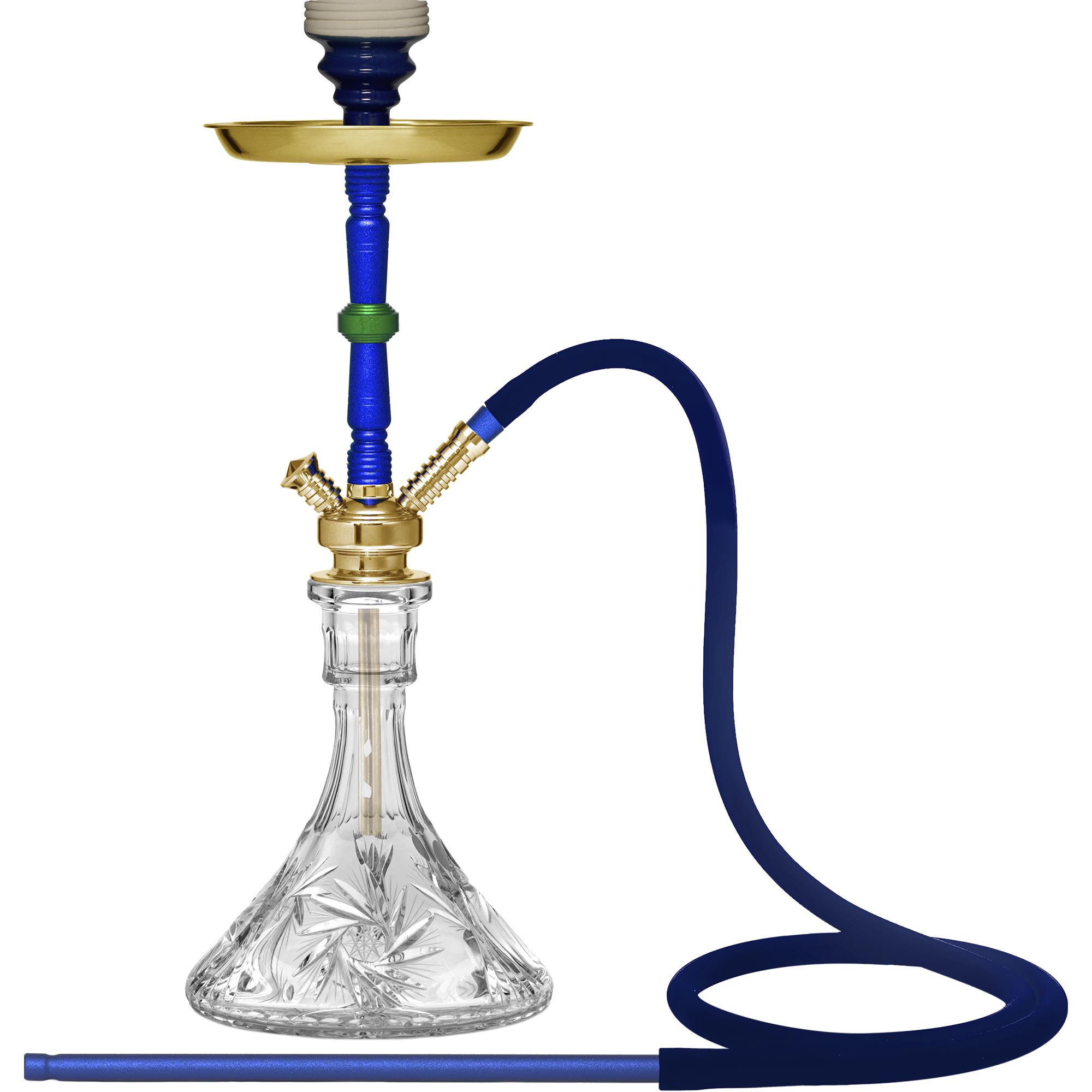 Black Crystal Gold Hookah #color_Blue