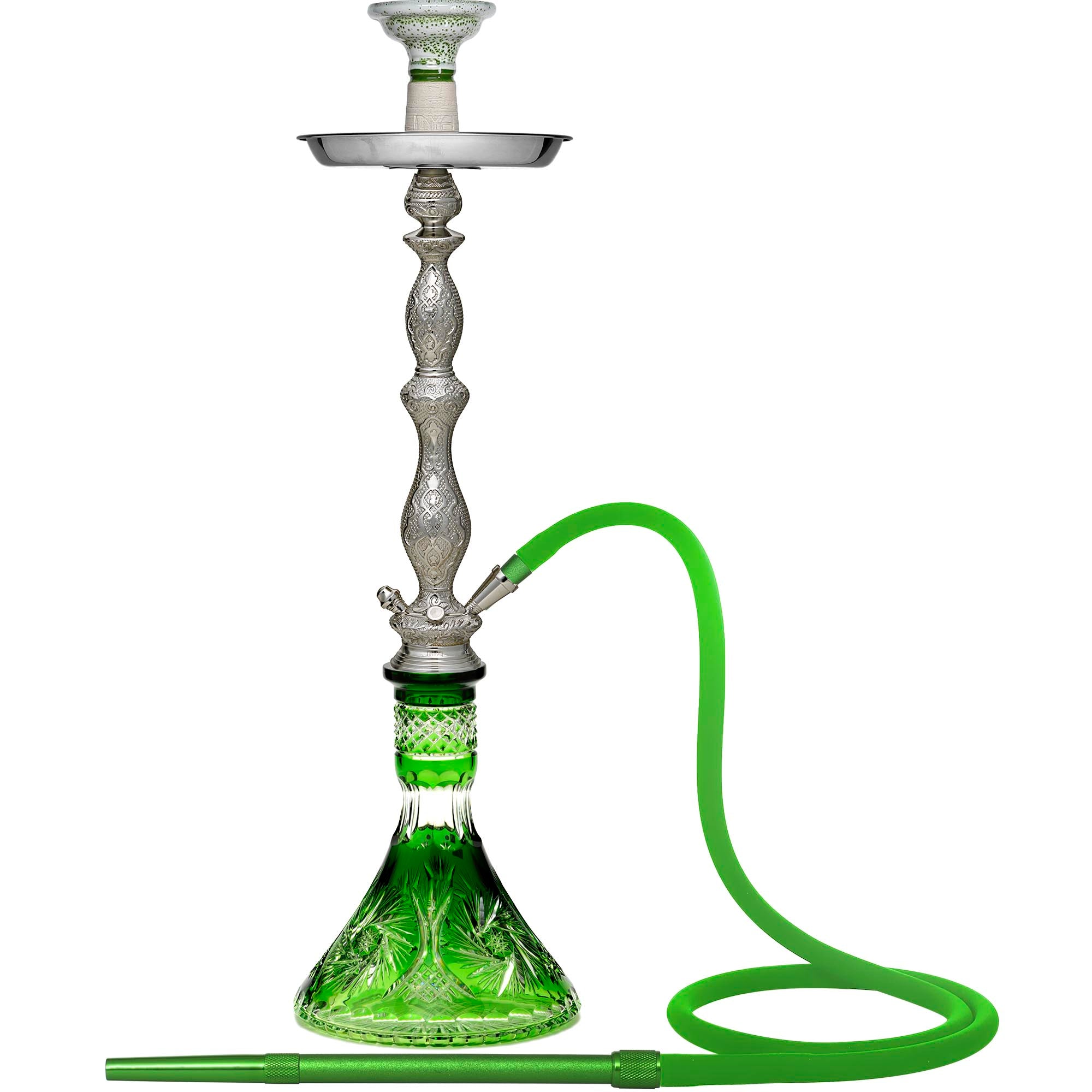 PINWHEEL 400 Dark Green Crystal Hookah #color_Dark Green