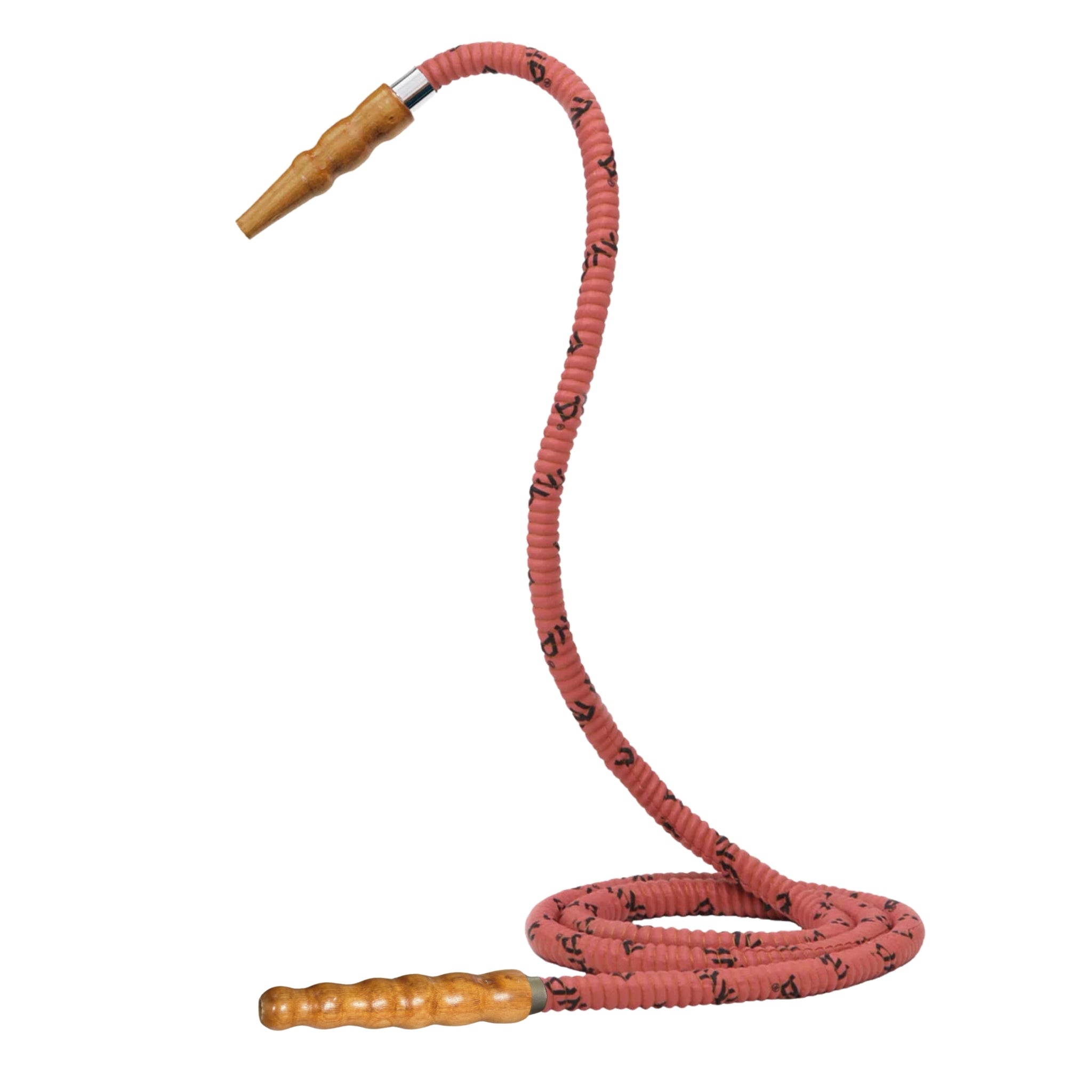  602 Pink hookah hose with wooden tip #color_pink