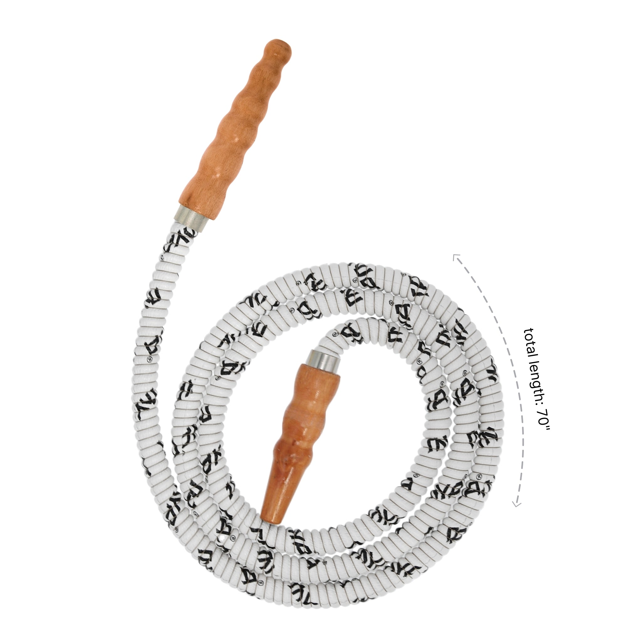 602 Off-White hookah hose with wooden tip #color_Off-White