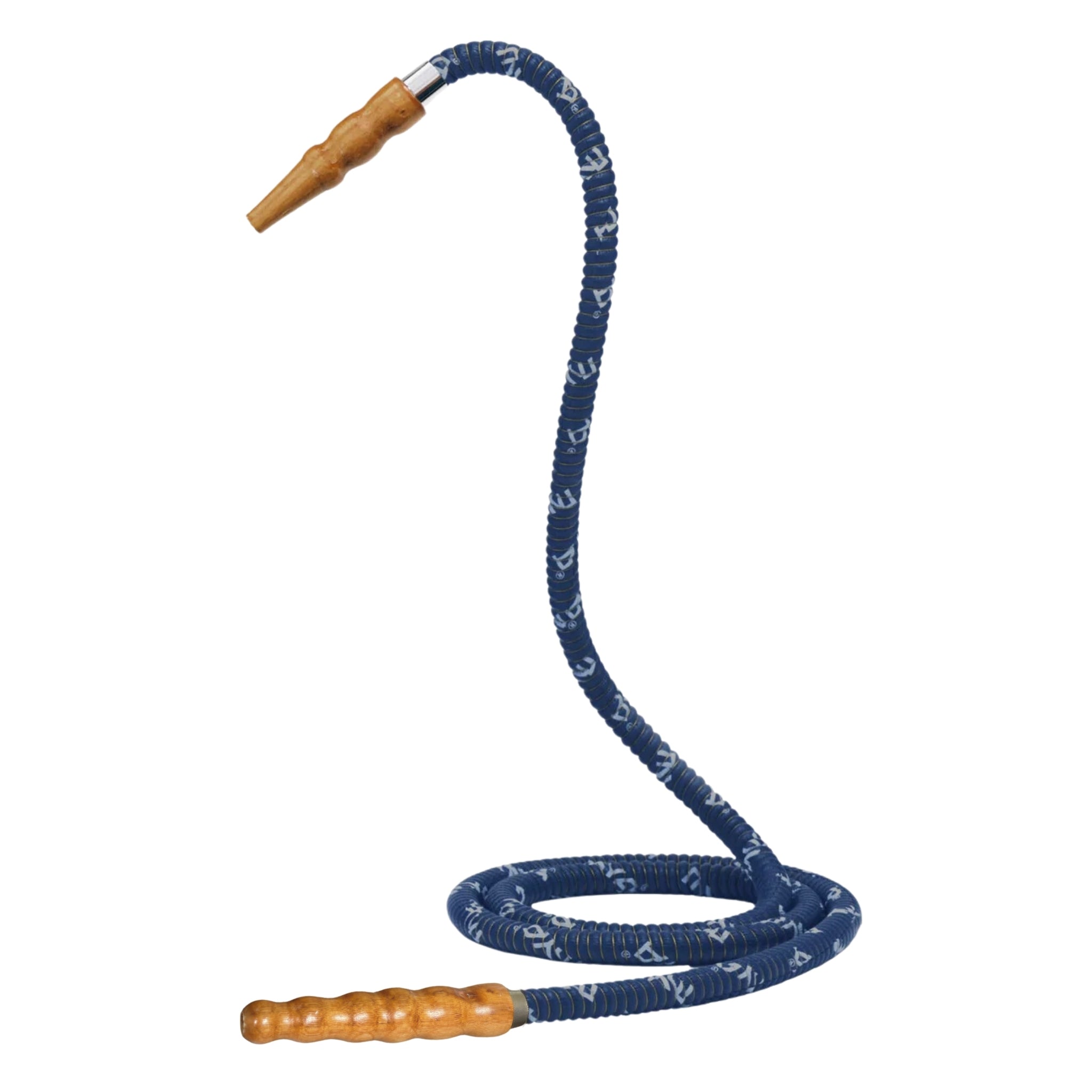 602 Light Blue hookah hose with wooden tip #color_Light Blue