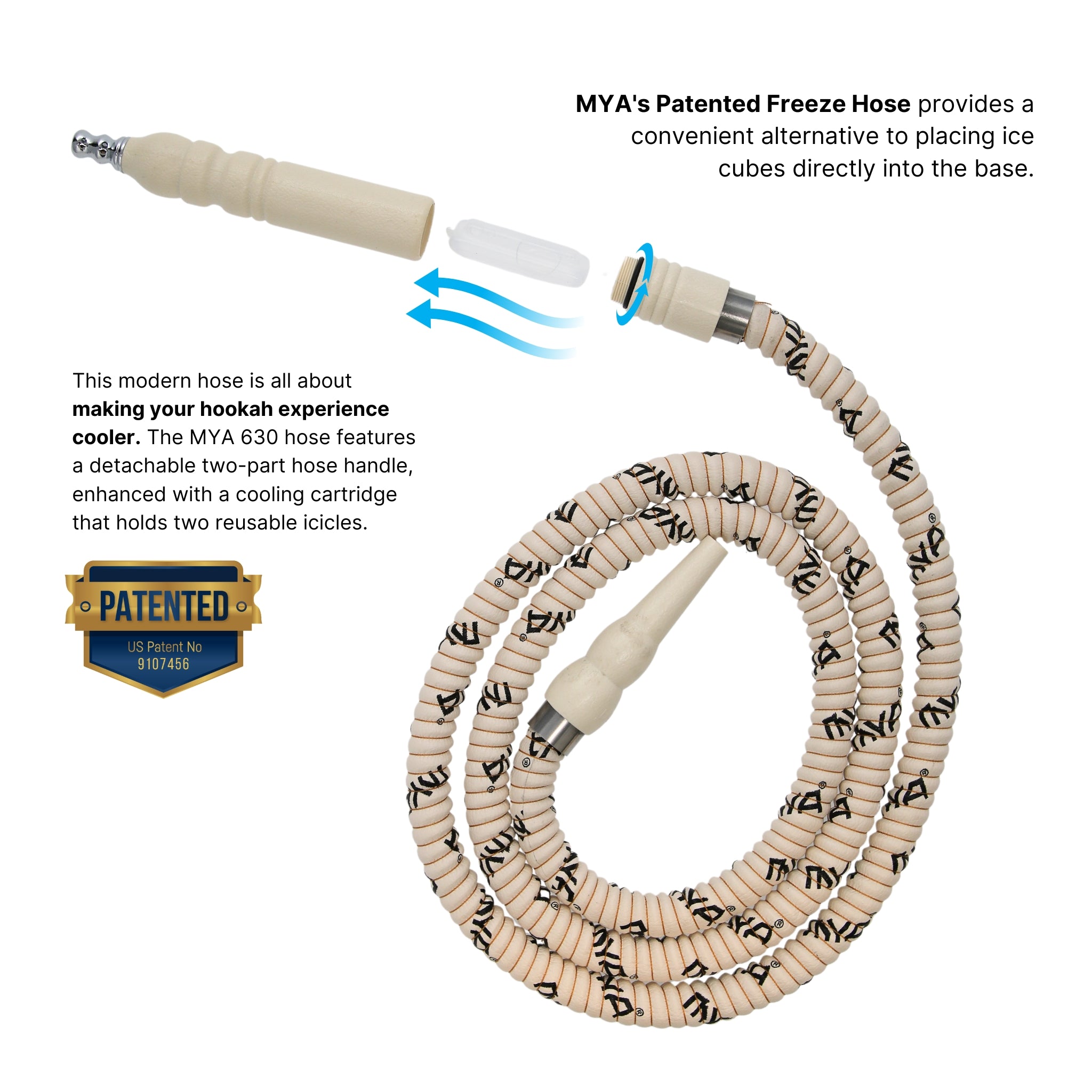 630 Off-White Freeze Hookah Hose #color_off-white