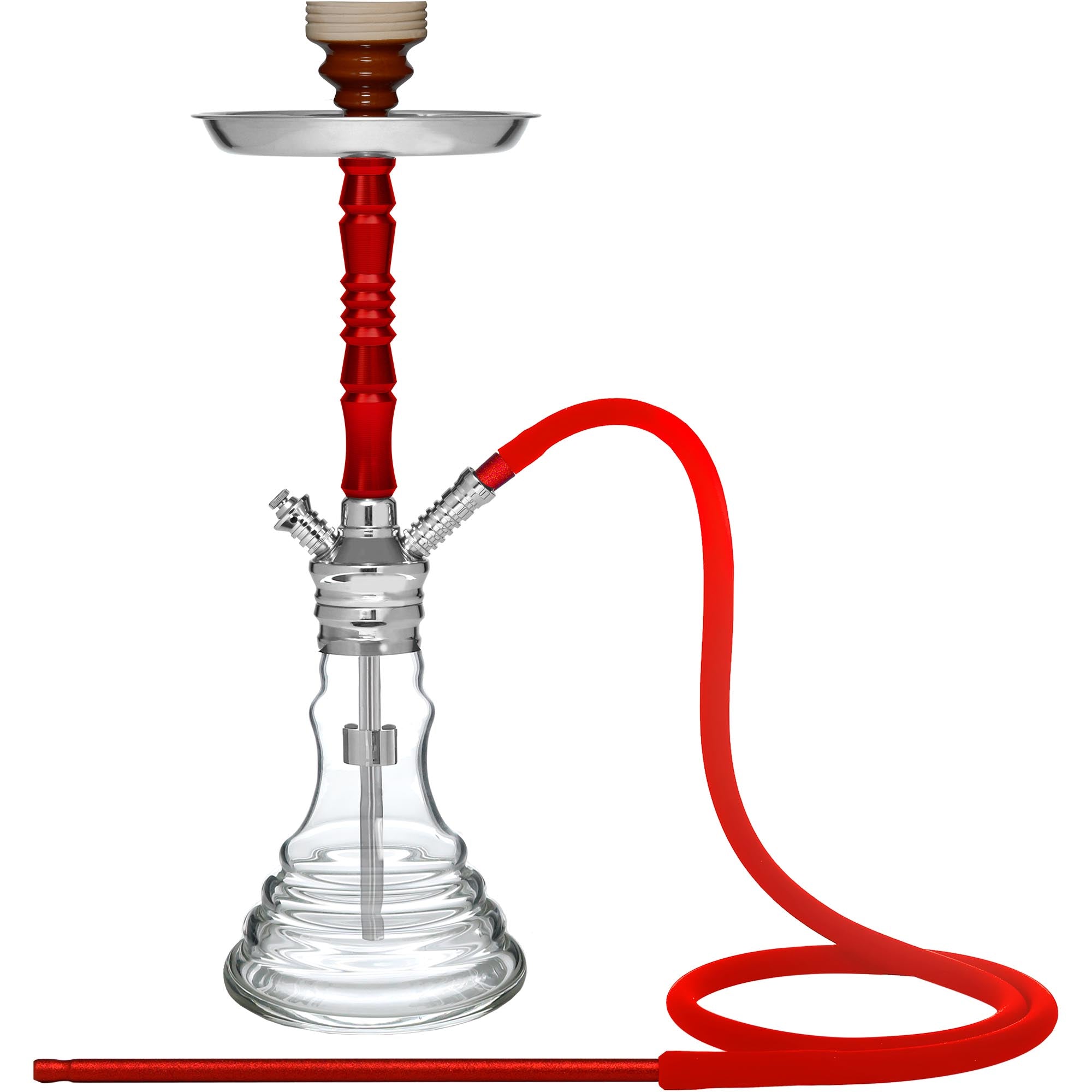 Red and Clear BEYA 129DL Hookah #color_Red/Clear