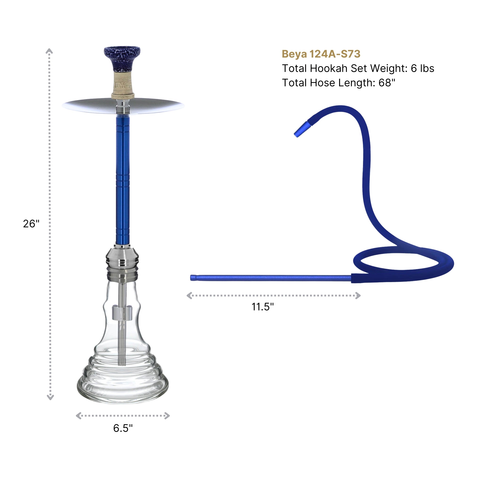 Blue Beya 124A Hookah #color_Blue