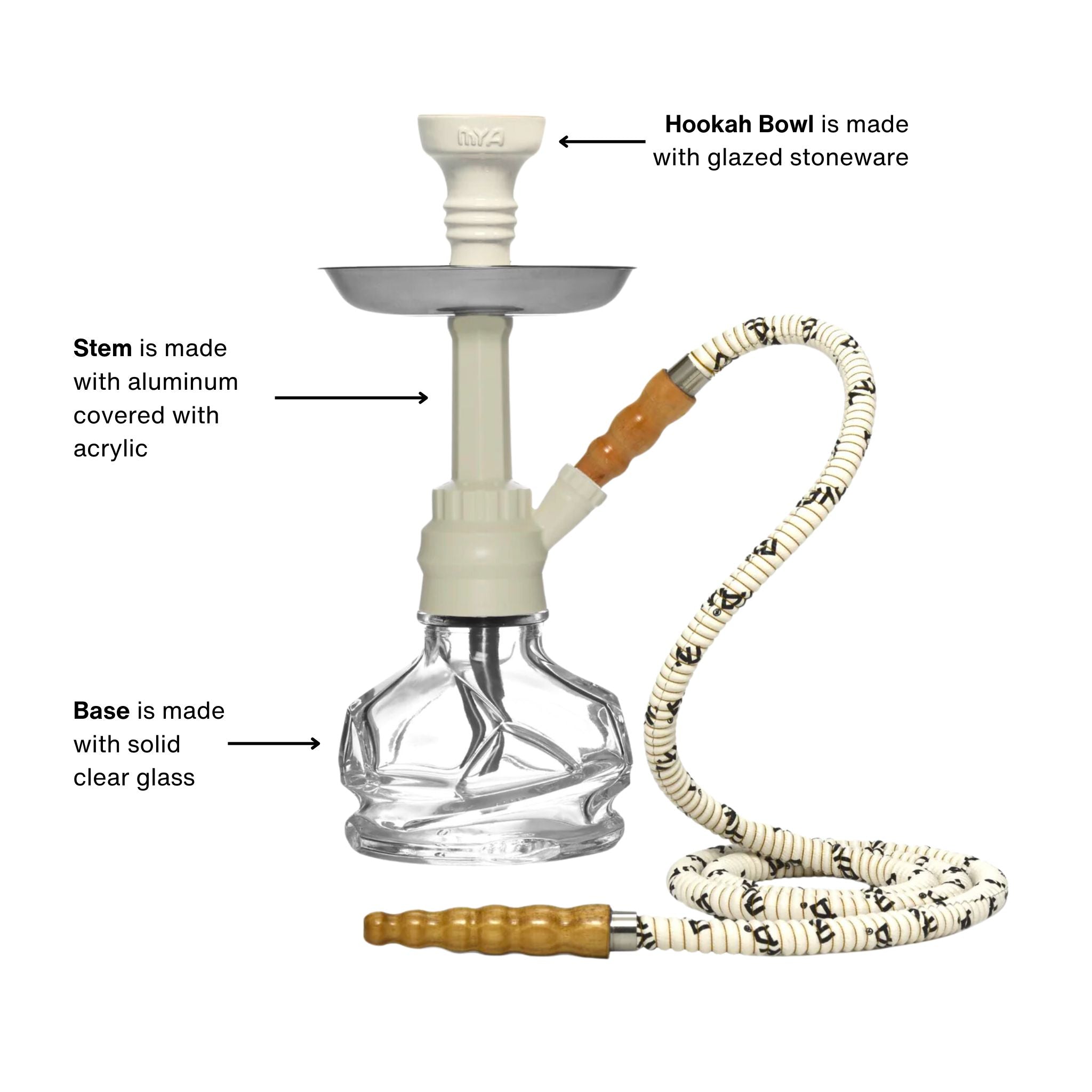 White CHICO 251 Hookah #color_OFF-WHITE/CLEAR