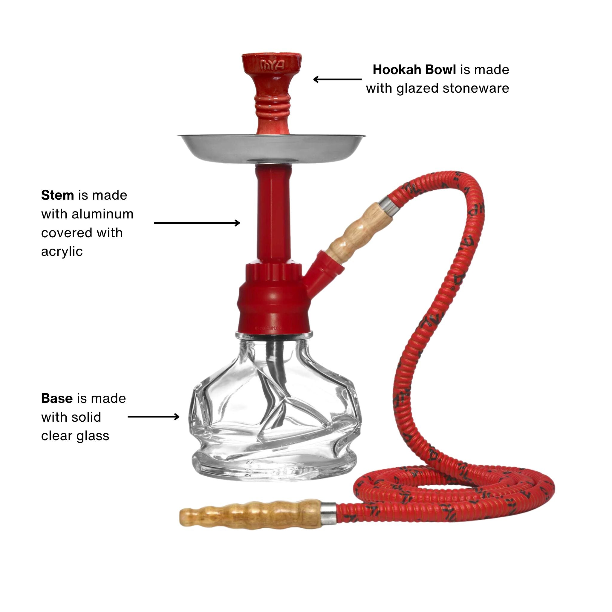 Red CHICO 251 Hookah #color_RED/CLEAR