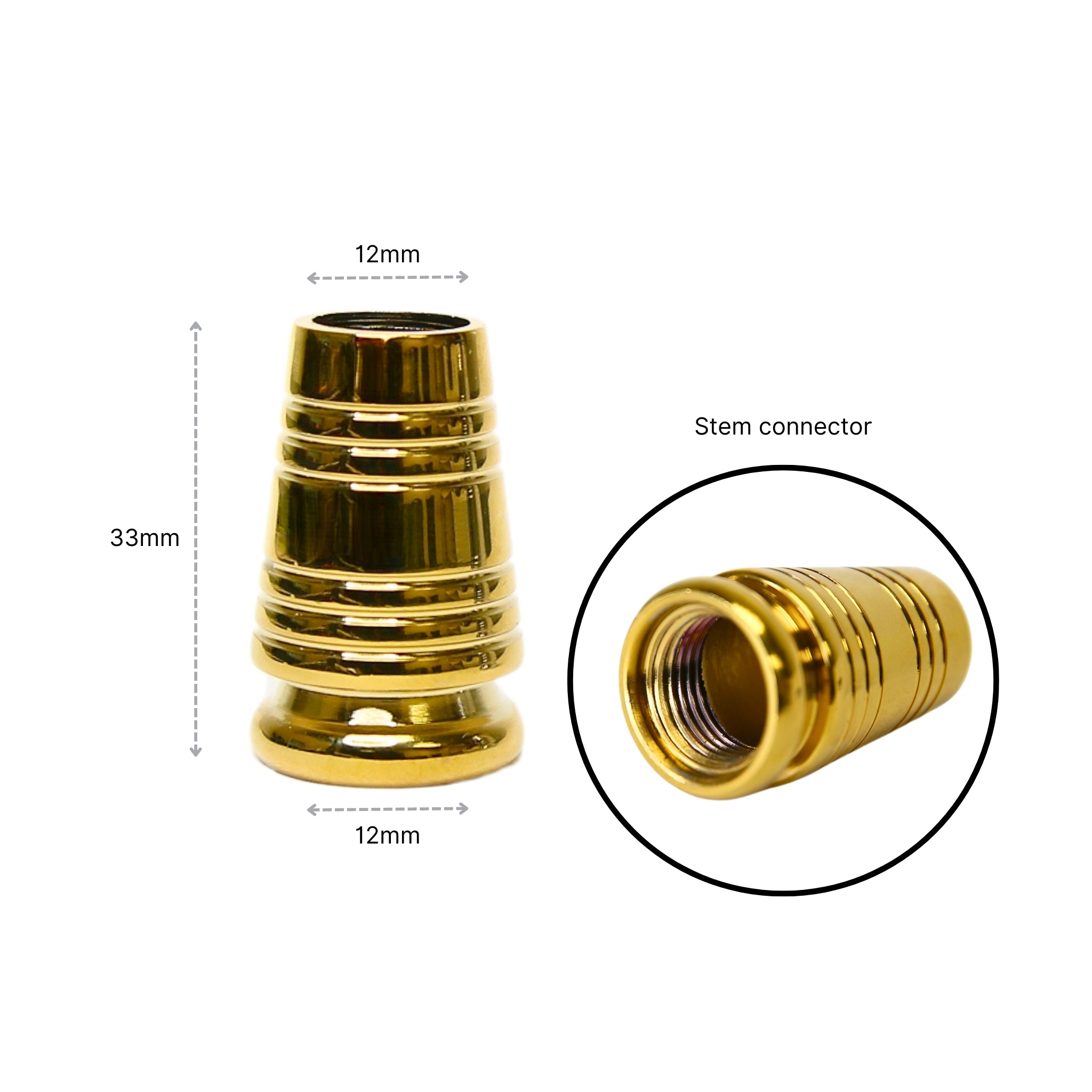 12MM Hookah Stem Head Converter #Color_Gold #Size_12MM