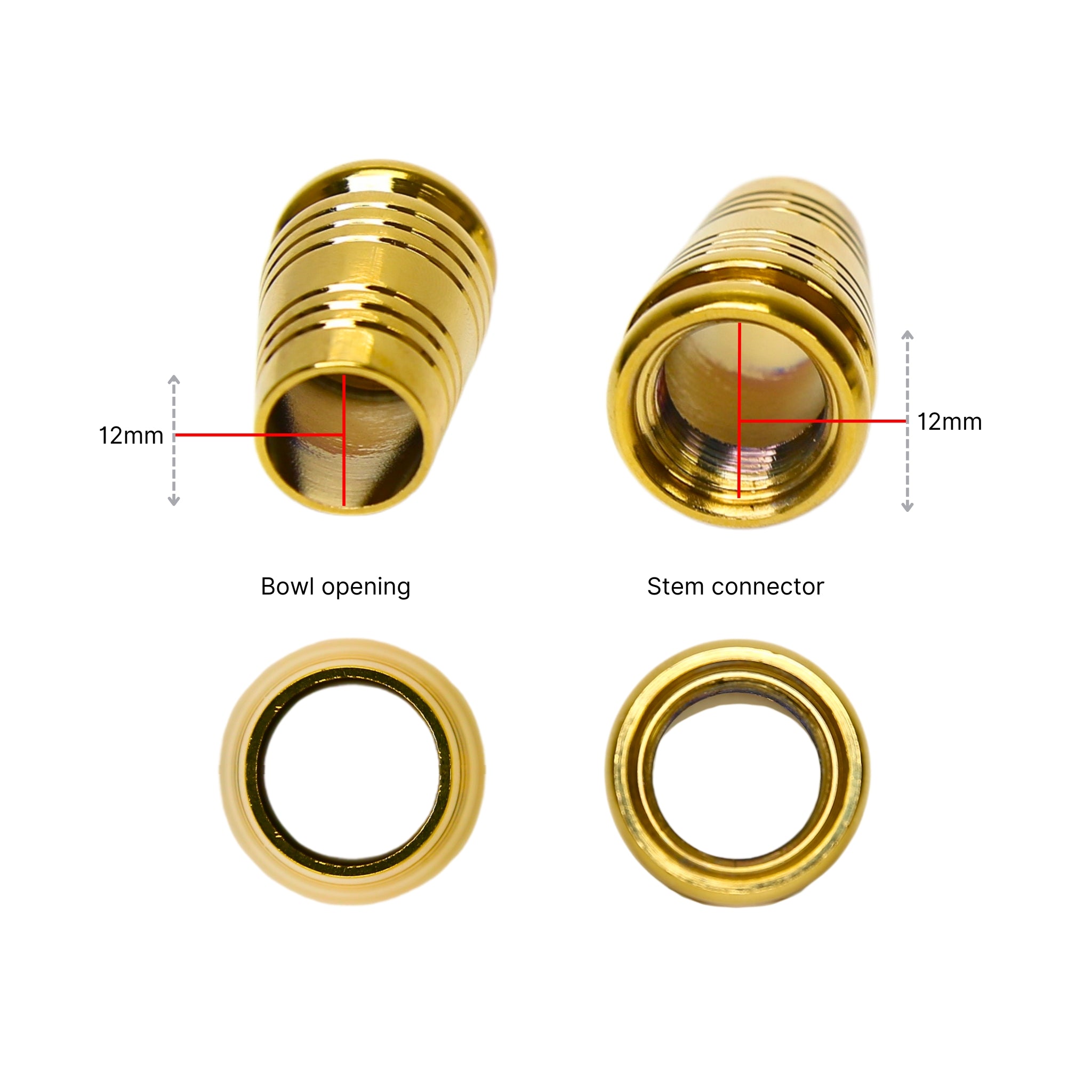 12MM Hookah Stem Head Converter #Color_Gold #Size_12MM