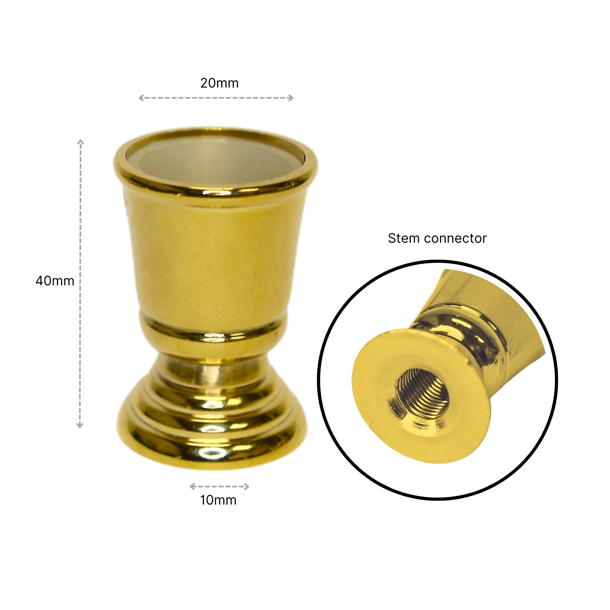 10mm Lebanese Hookah Stem Head Converter #Color_Gold