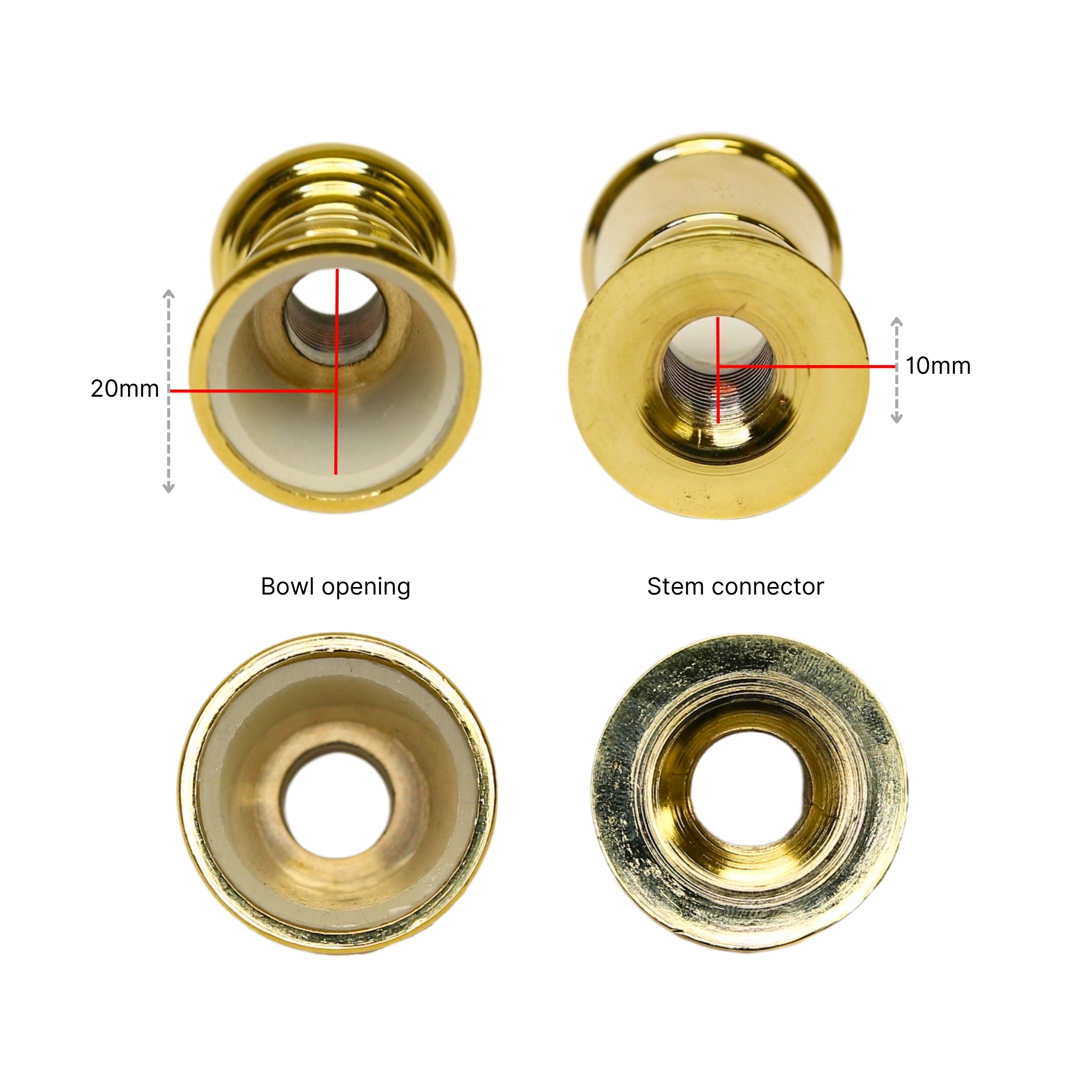 10mm Lebanese Hookah Stem Head Converter #Color_Gold