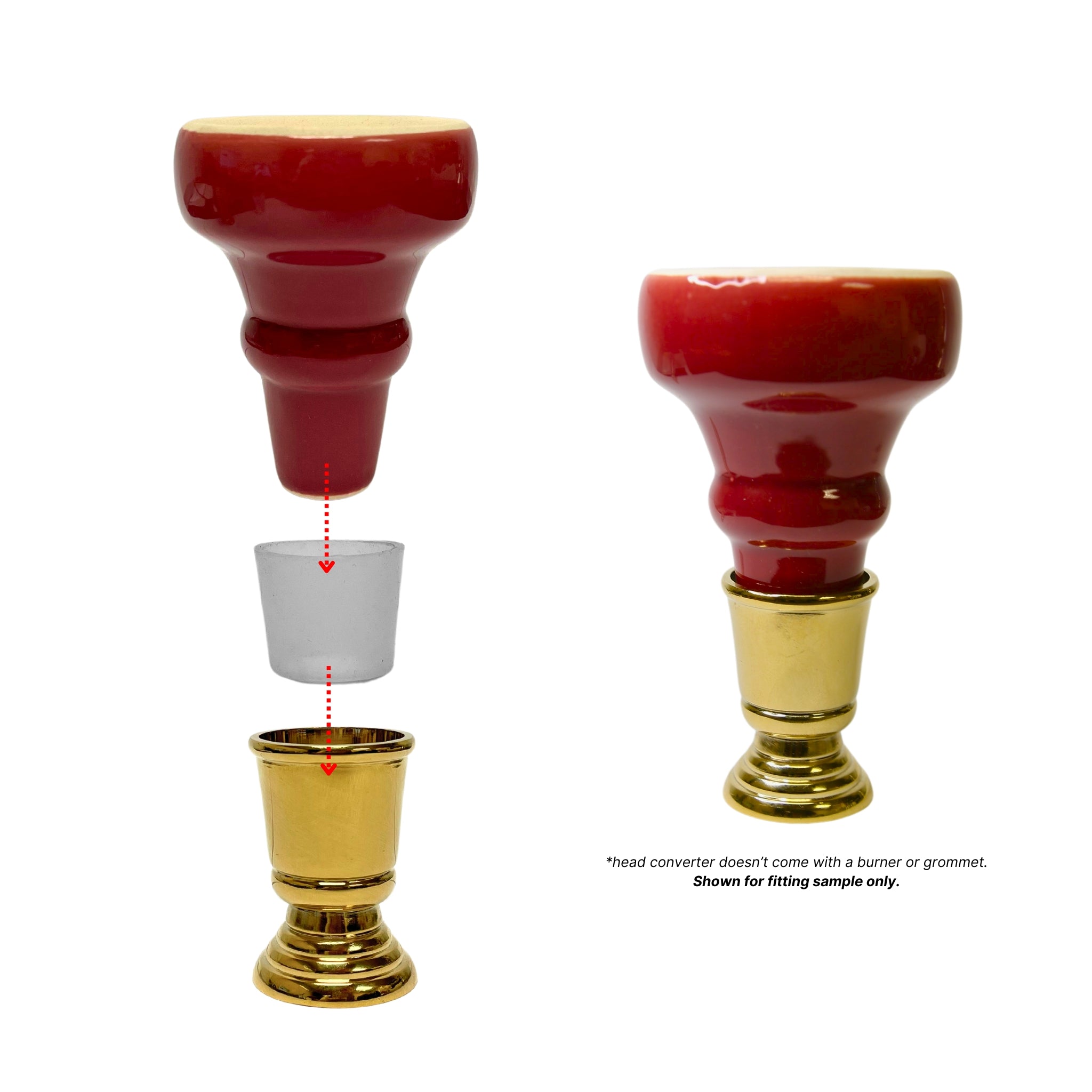 Lebanese Hookah Stem Head Converter #Color_Gold