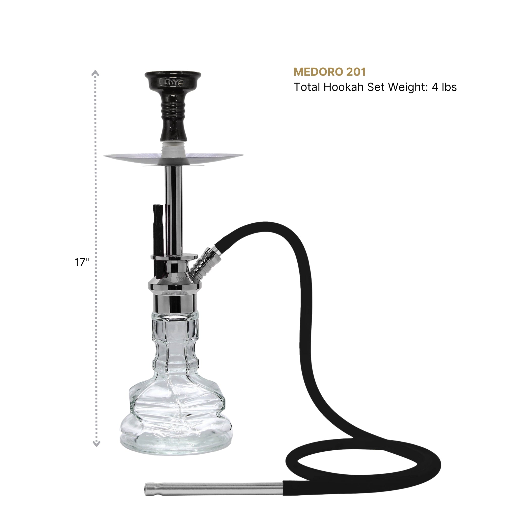 Black Medoro 201 Hookah #color_Black