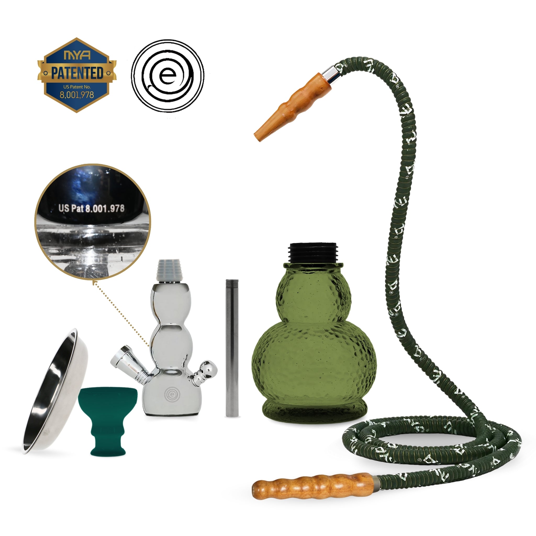 Small Gelato Hookah in Olive Green #color_Olive Green