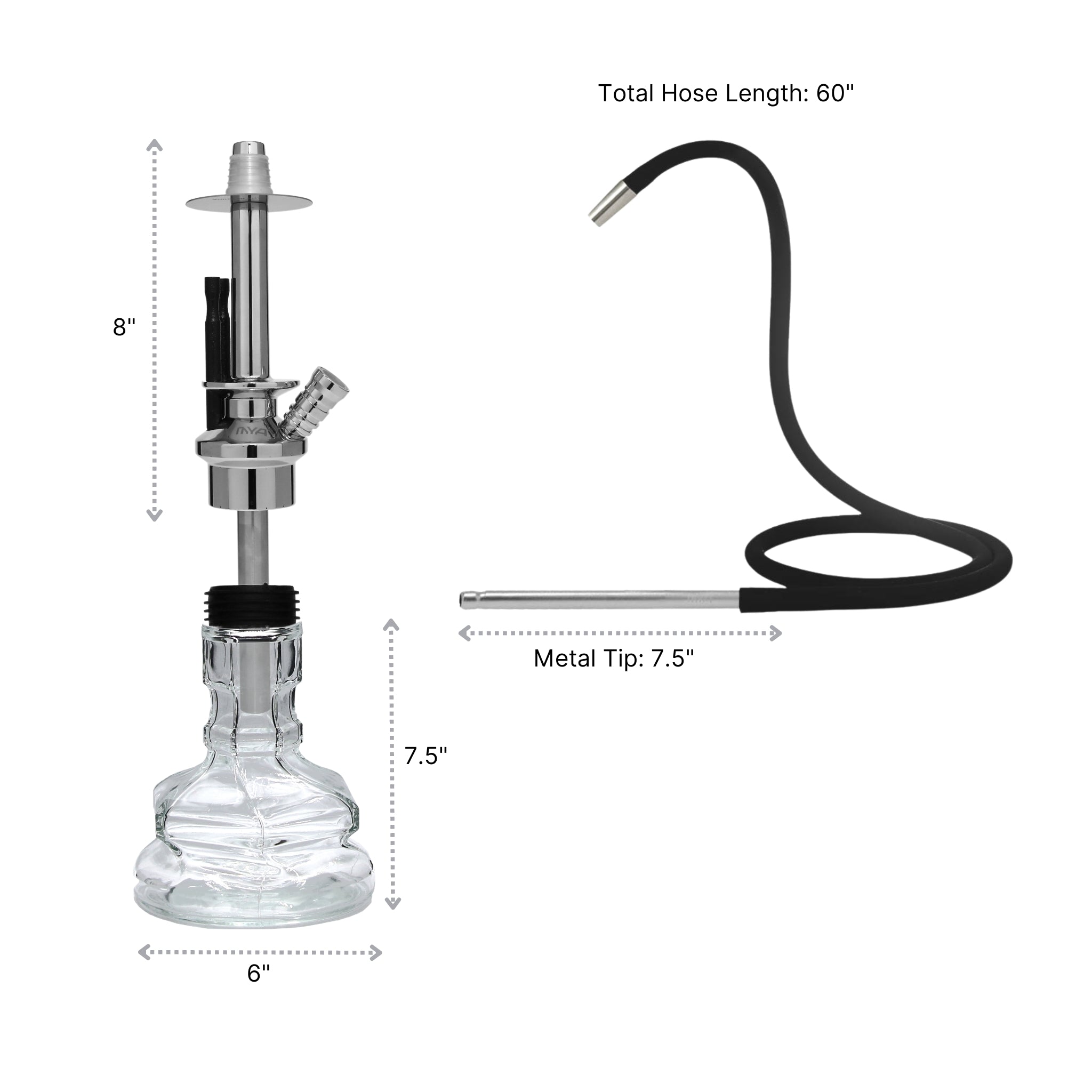 Black Medoro 201 Hookah #color_Black