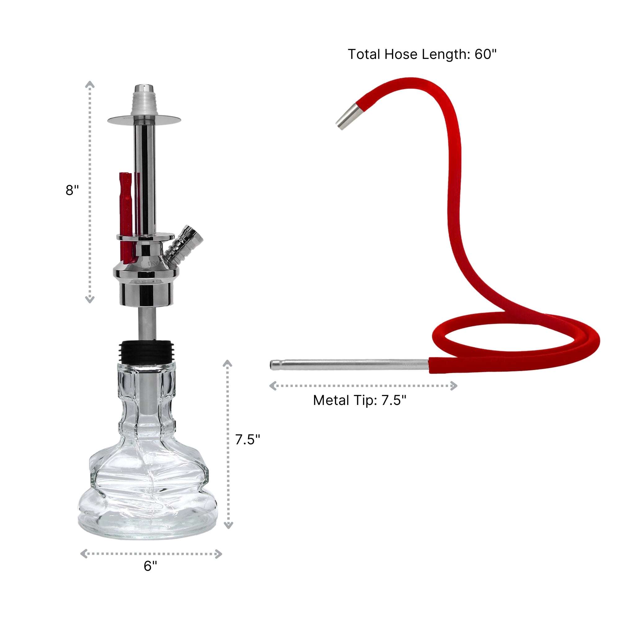 Red Medoro 201 Hookah #color_Red