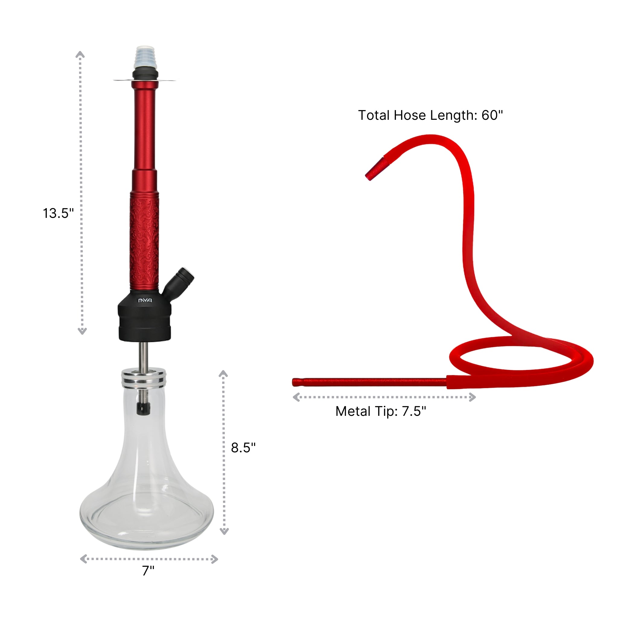 Red ORO-MX-1A1 MYA Hookah #color_Red