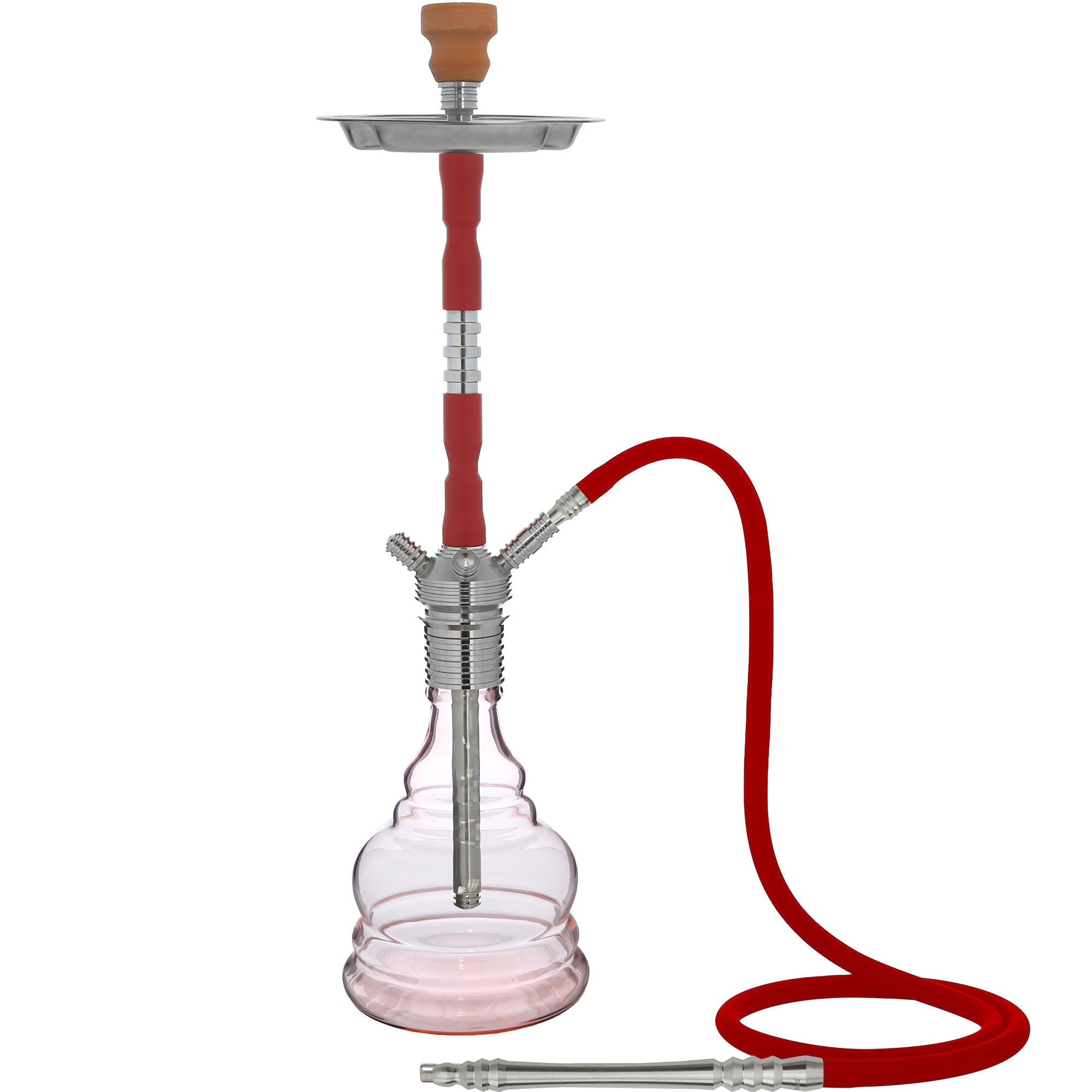 Red Rose Hookah  #stem color_Red/Silver/Red